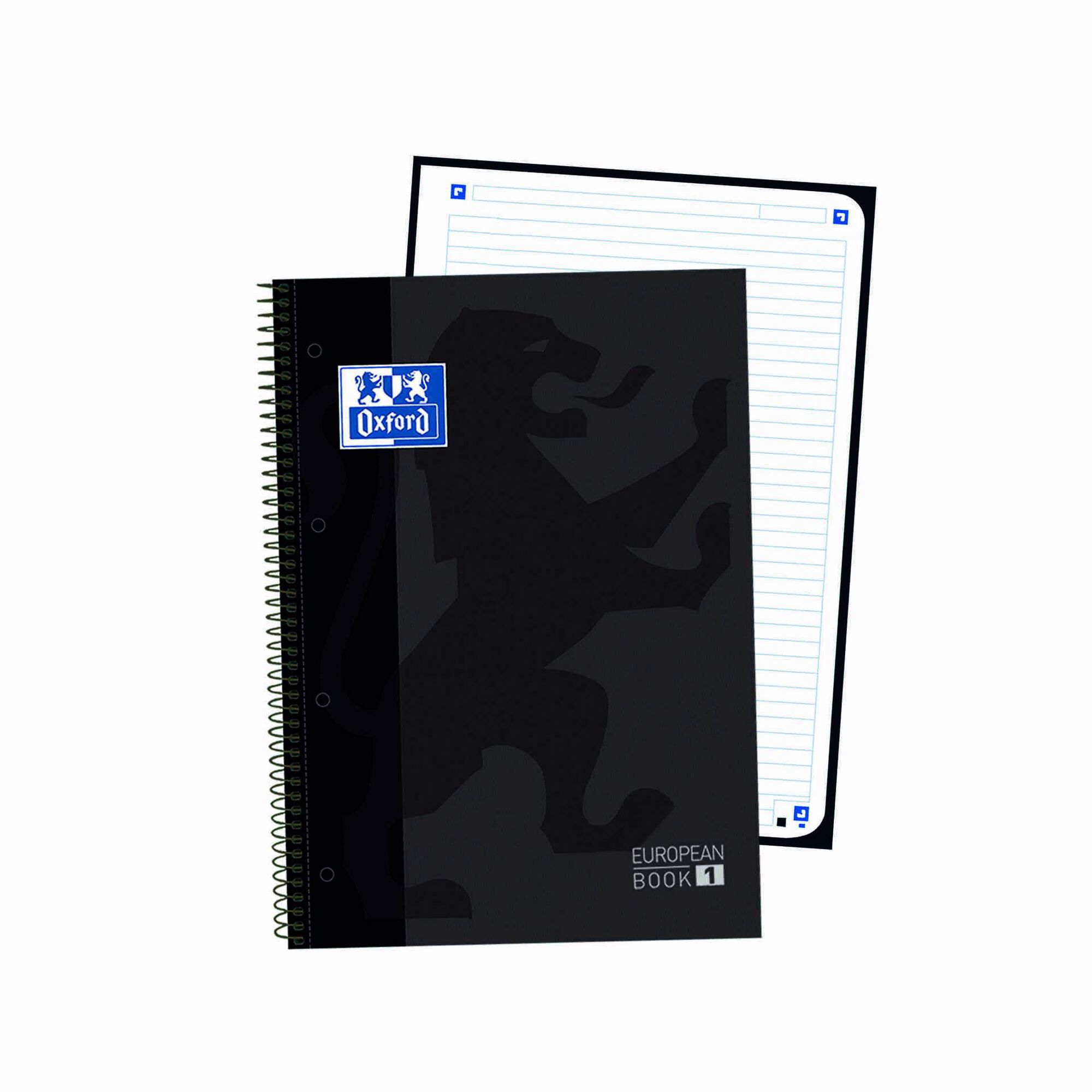 Caderno Espiral A4 Pautado Preto Oxford