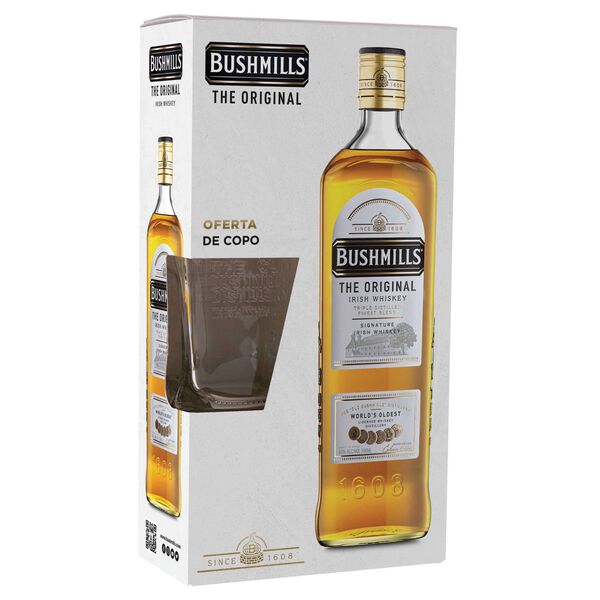Bushmills Whisky Irish com copo