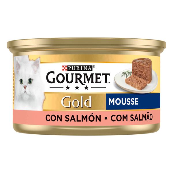 Comida Húmida para Gato Adulto Mousse Salmão Purina Gourmet Gold