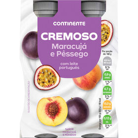 Iogurte L&iacute;quido Cremoso Maracuj&aacute; e P&ecirc;ssego Continente