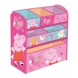 Organizador de Madeira com Cestos de Arrumação Peppa Pig