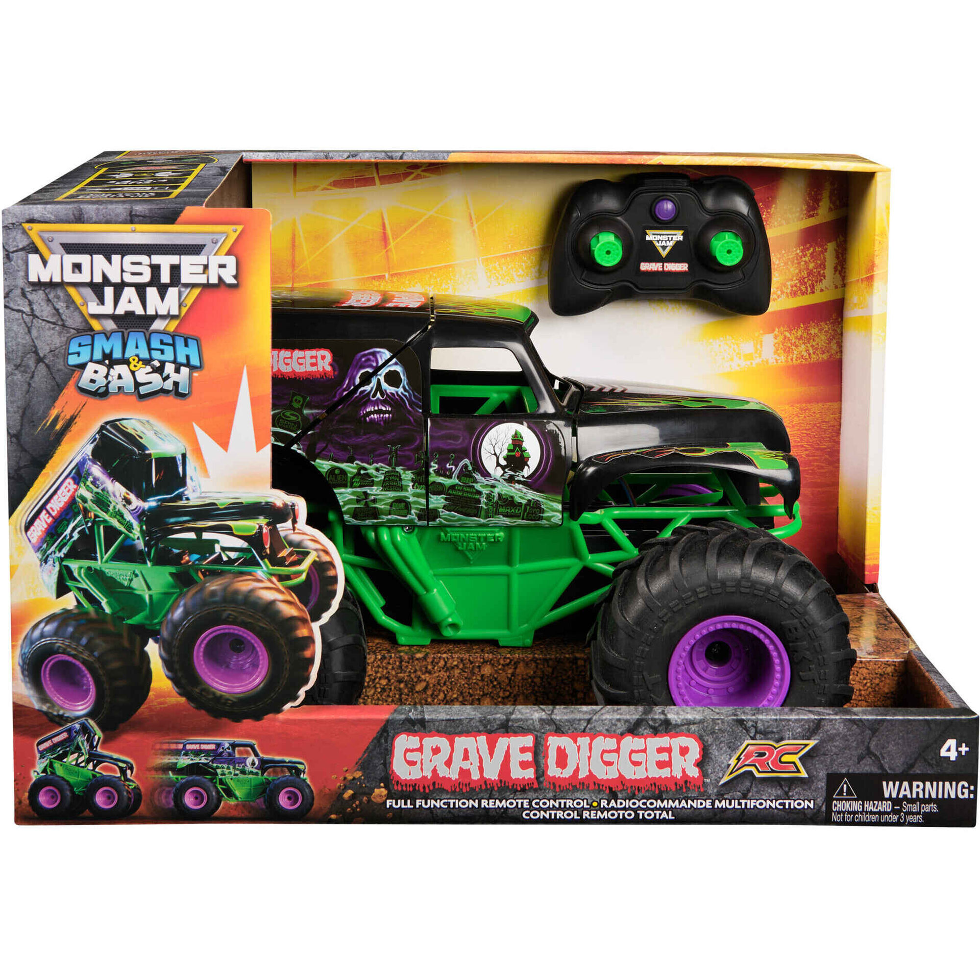 Rádio Controlo Smash and Bash Grave Digger