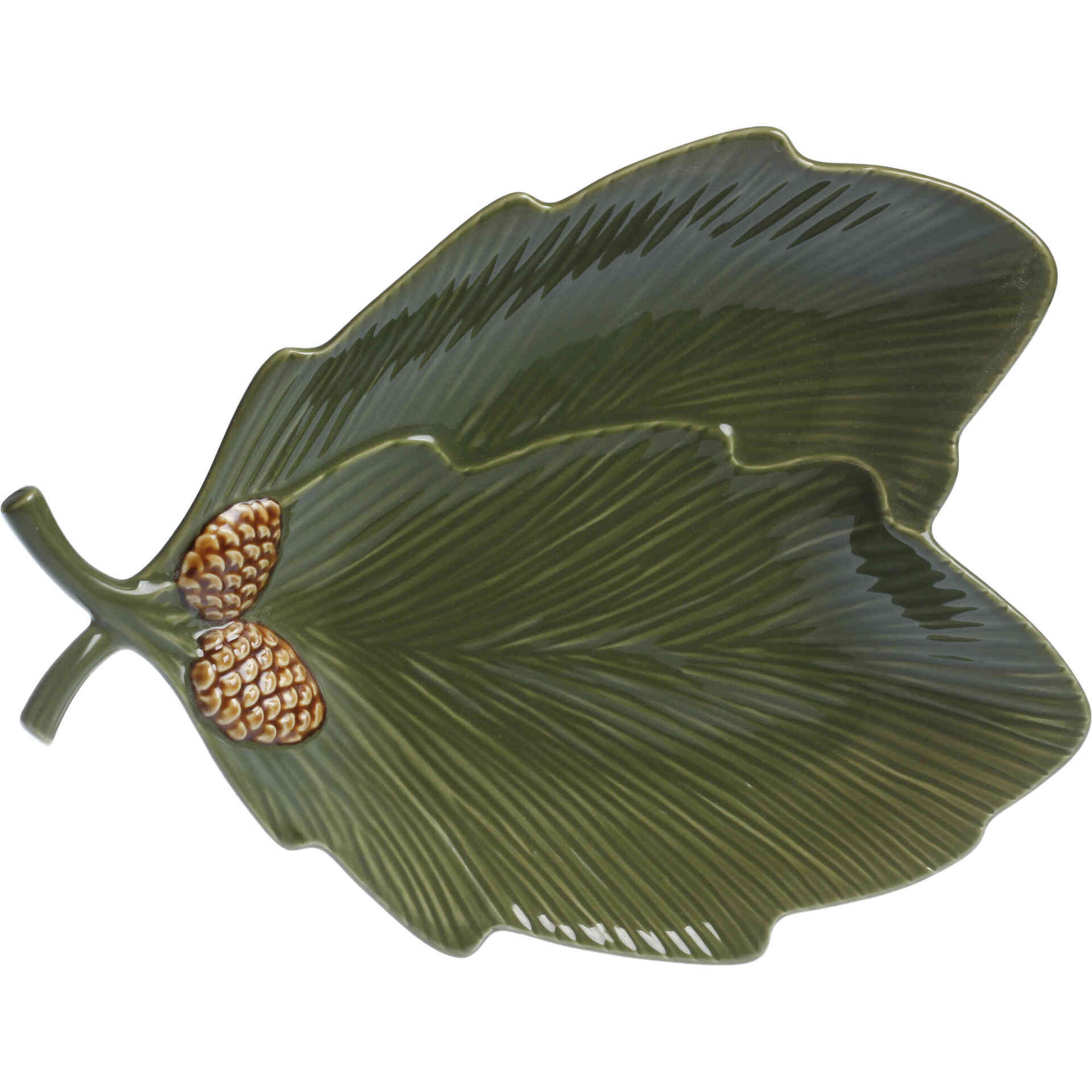Travessa 27cm Folha Pinha Kasa