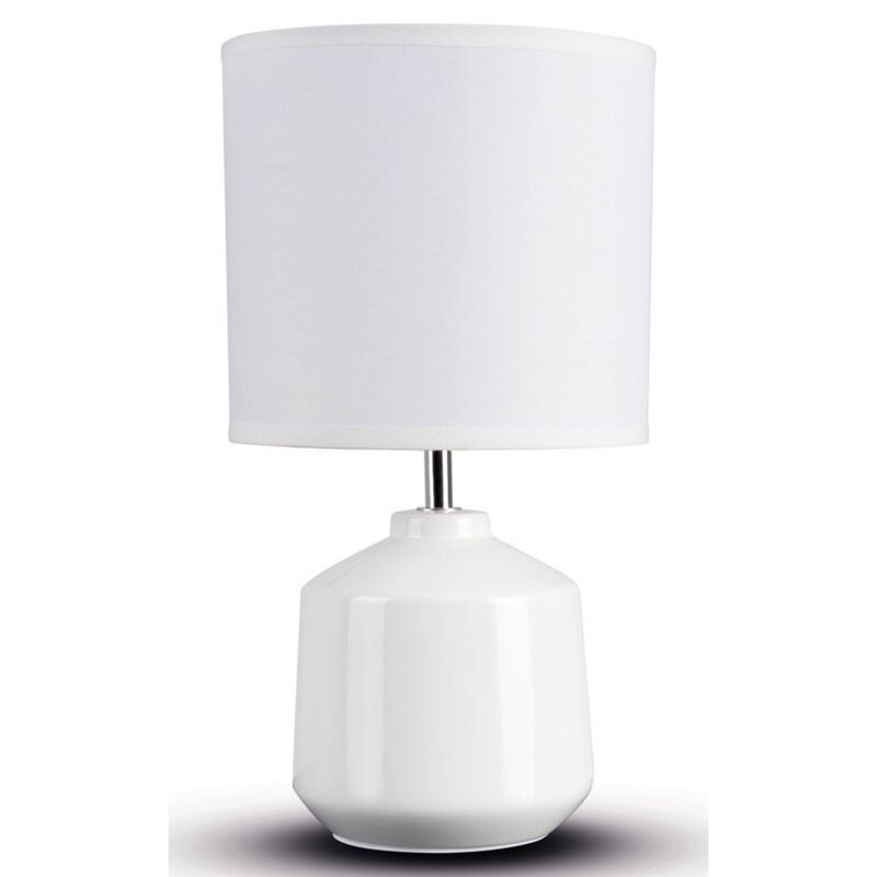 Candeeiro de Mesa Redondo Branco Petrarca Kasa