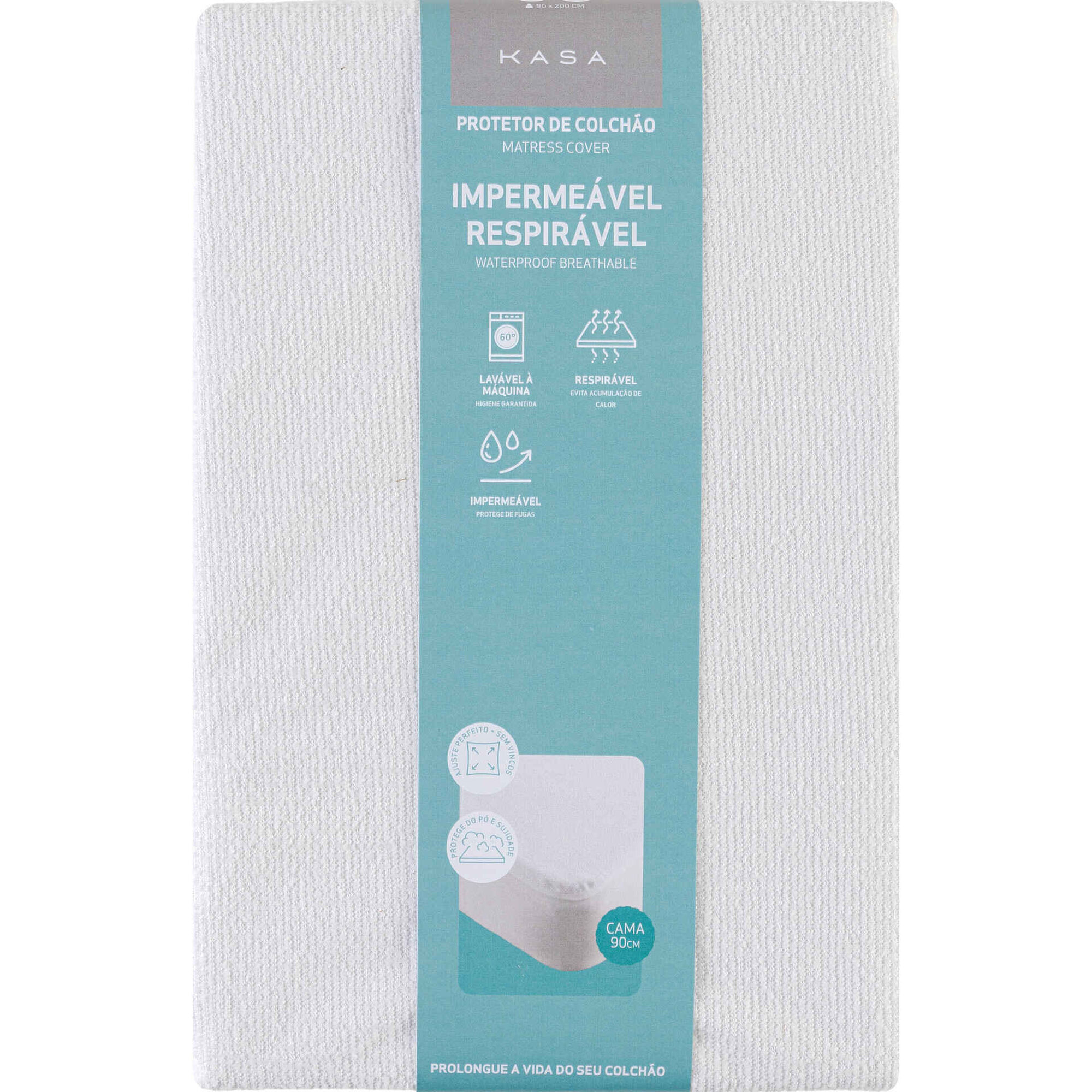Protetor de Colch&atilde;o Imperme&aacute;vel e Respir&aacute;vel Kasa