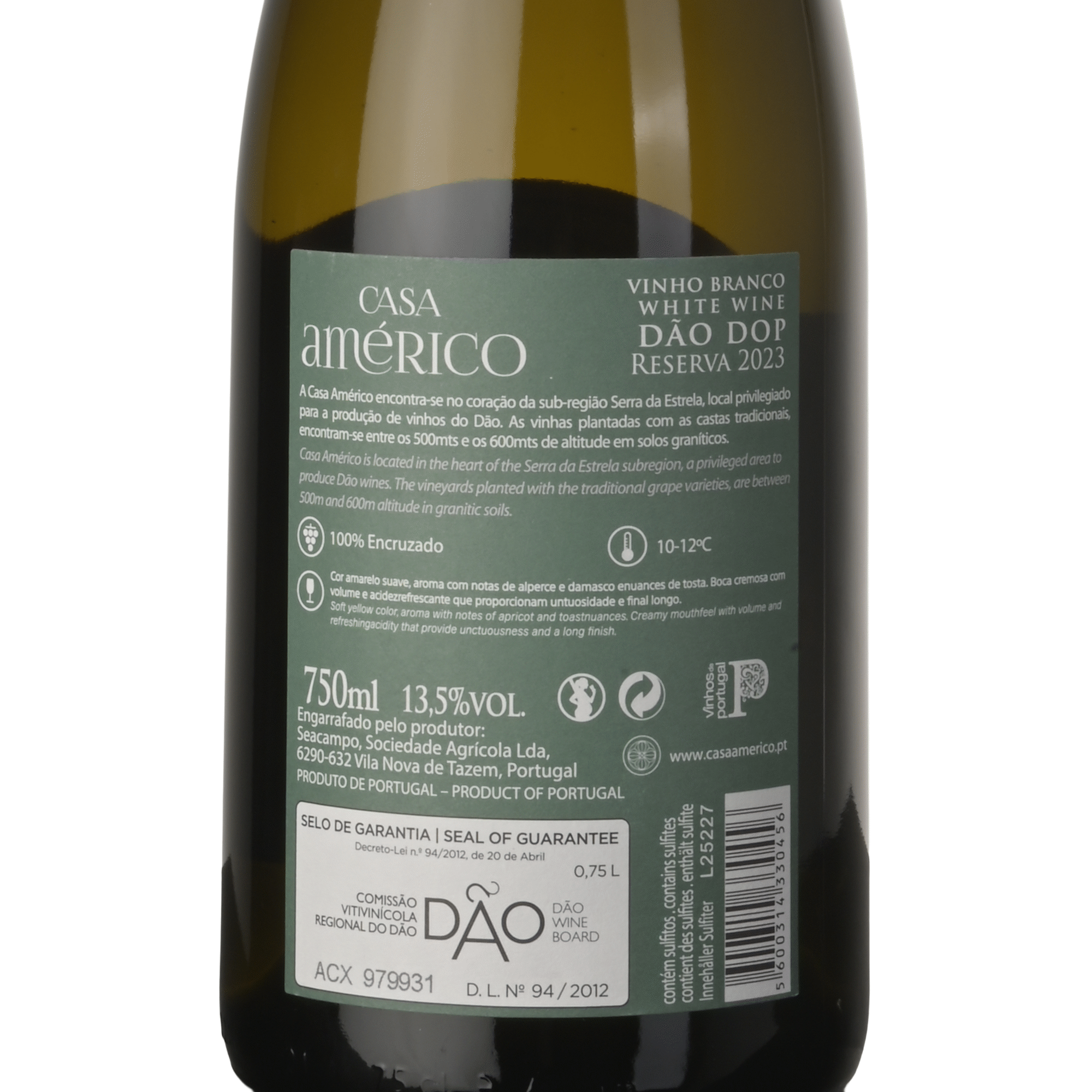 Casa Am&eacute;rico Encruzado D&atilde;o Vinho Branco