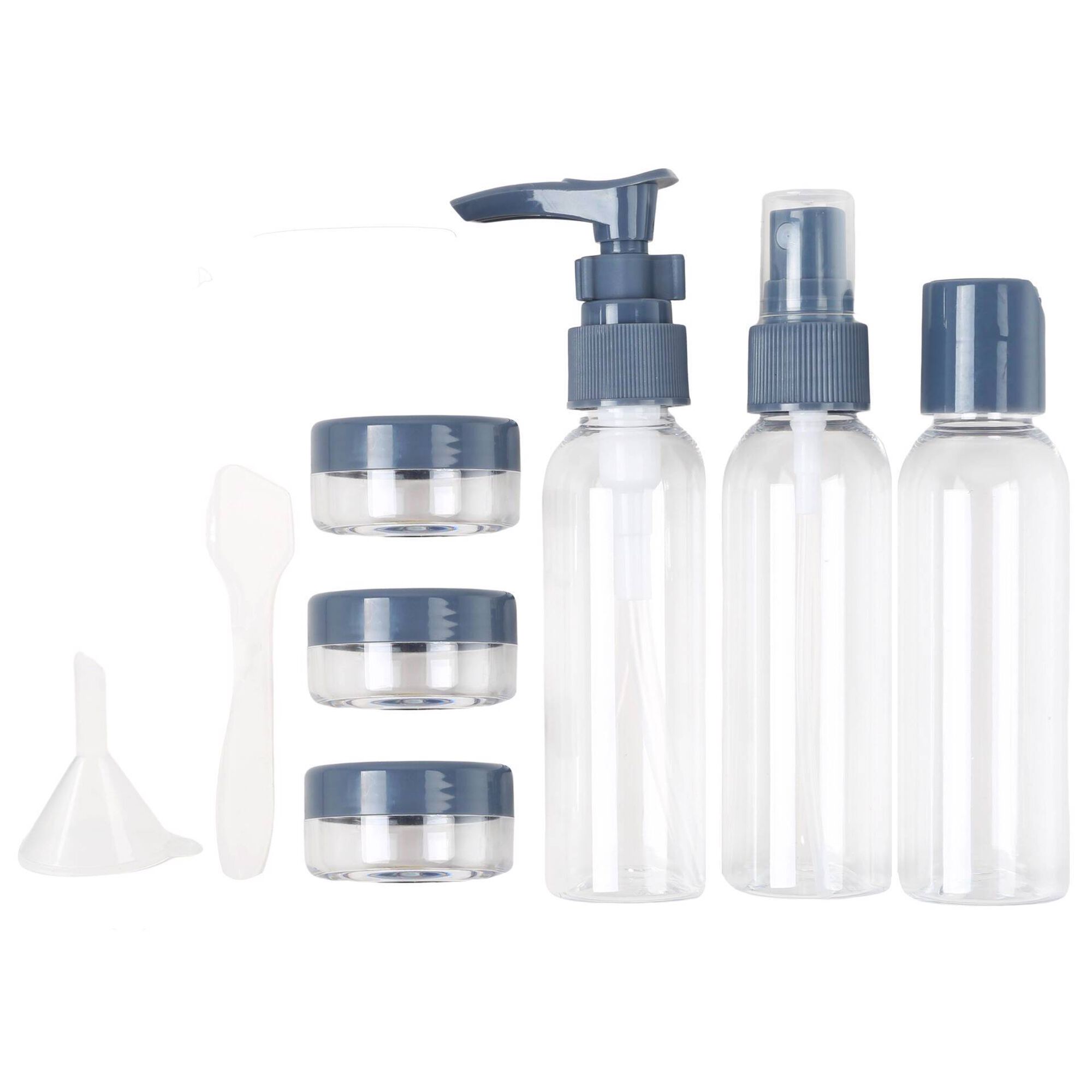 Conjunto 5 Frascos Viagem Cinza Conjunto 5 Frascos Viagem Cinza