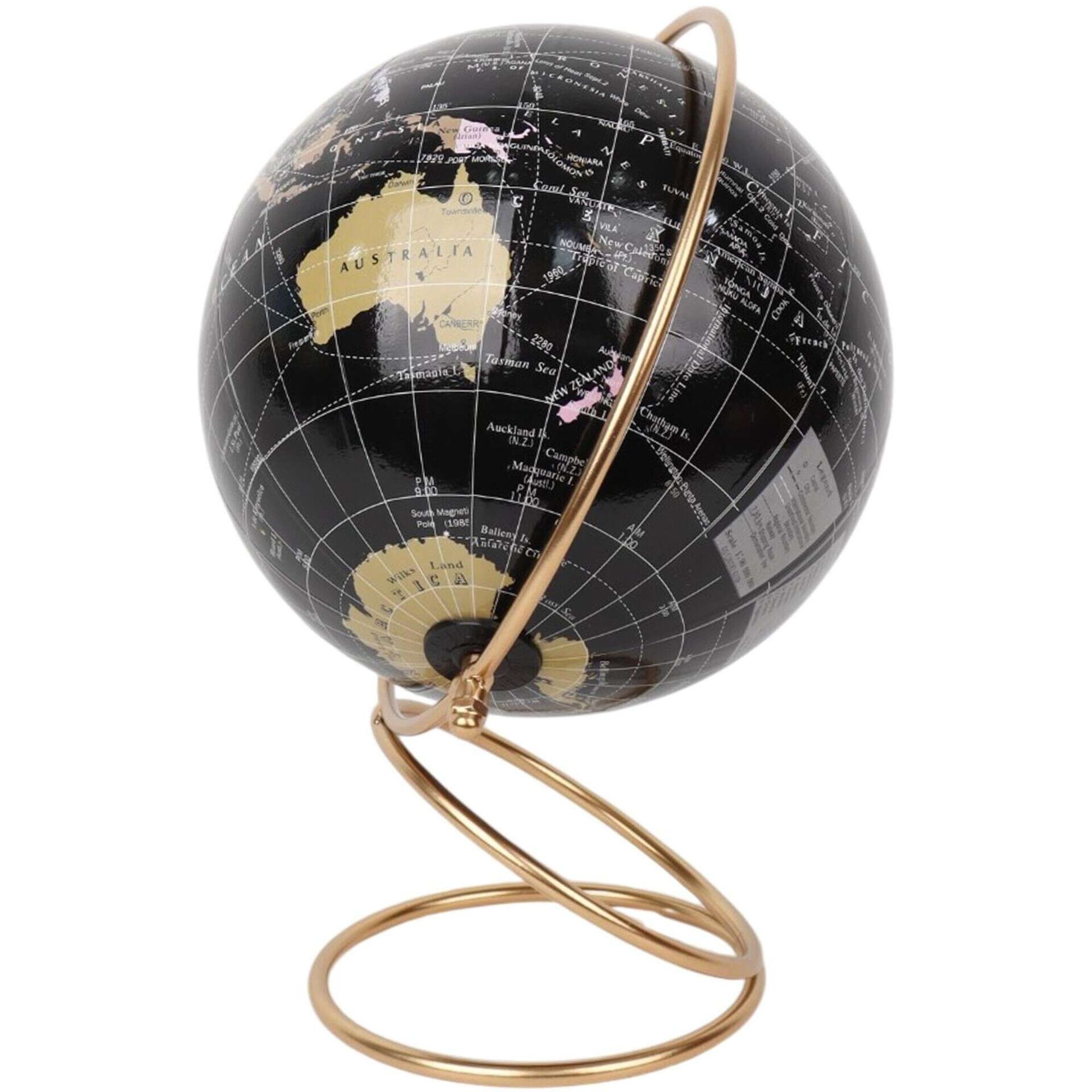 Globo Preto com Aro Dourado Kasa