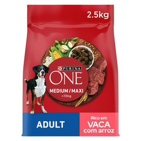 Ra&ccedil;&atilde;o para C&atilde;o Adulto M&eacute;dio e Maxi Vaca e Arroz Purina One
