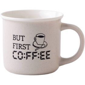 Caneca 360ml Bege First Coffee