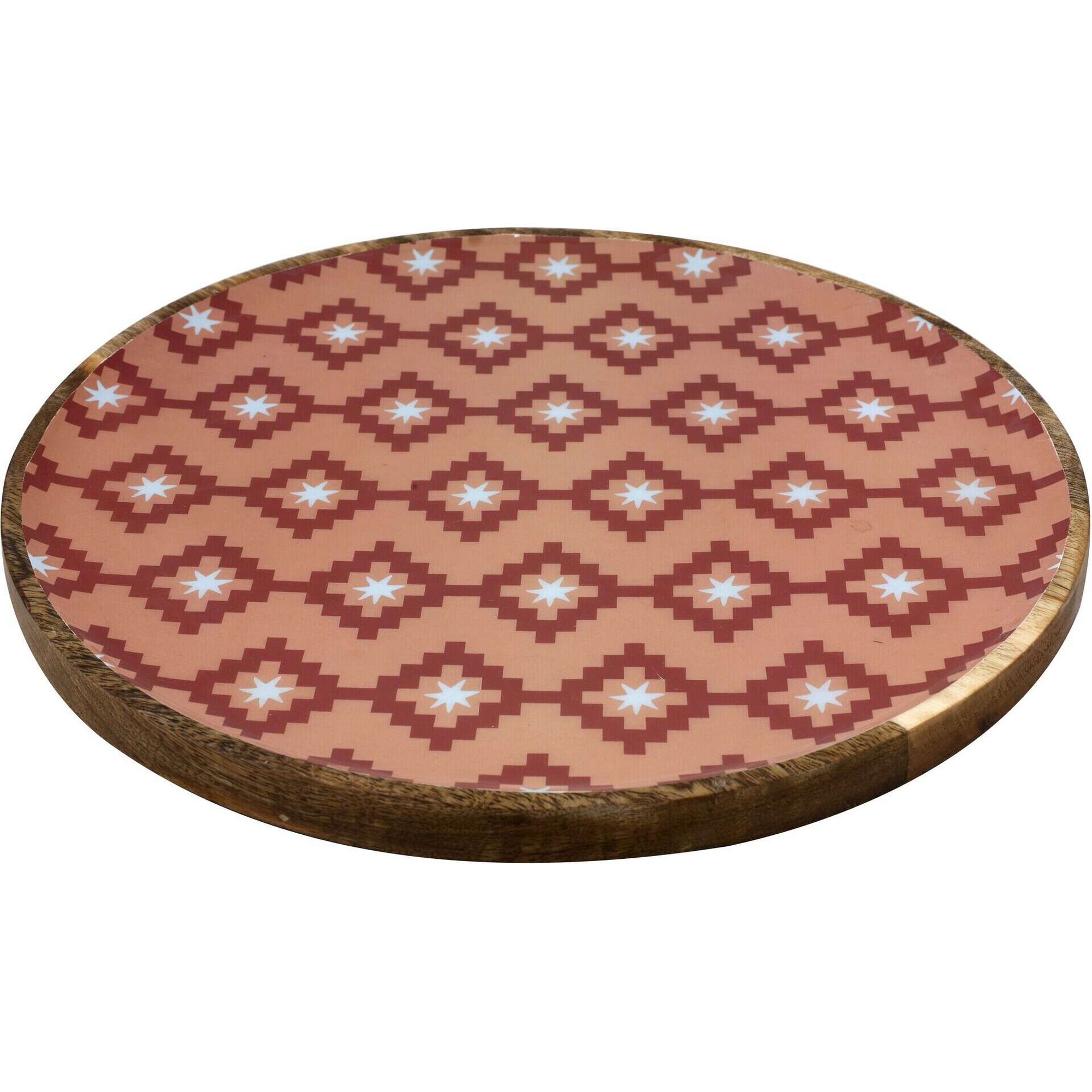 Prato Redondo Madeira 30cm Losangos