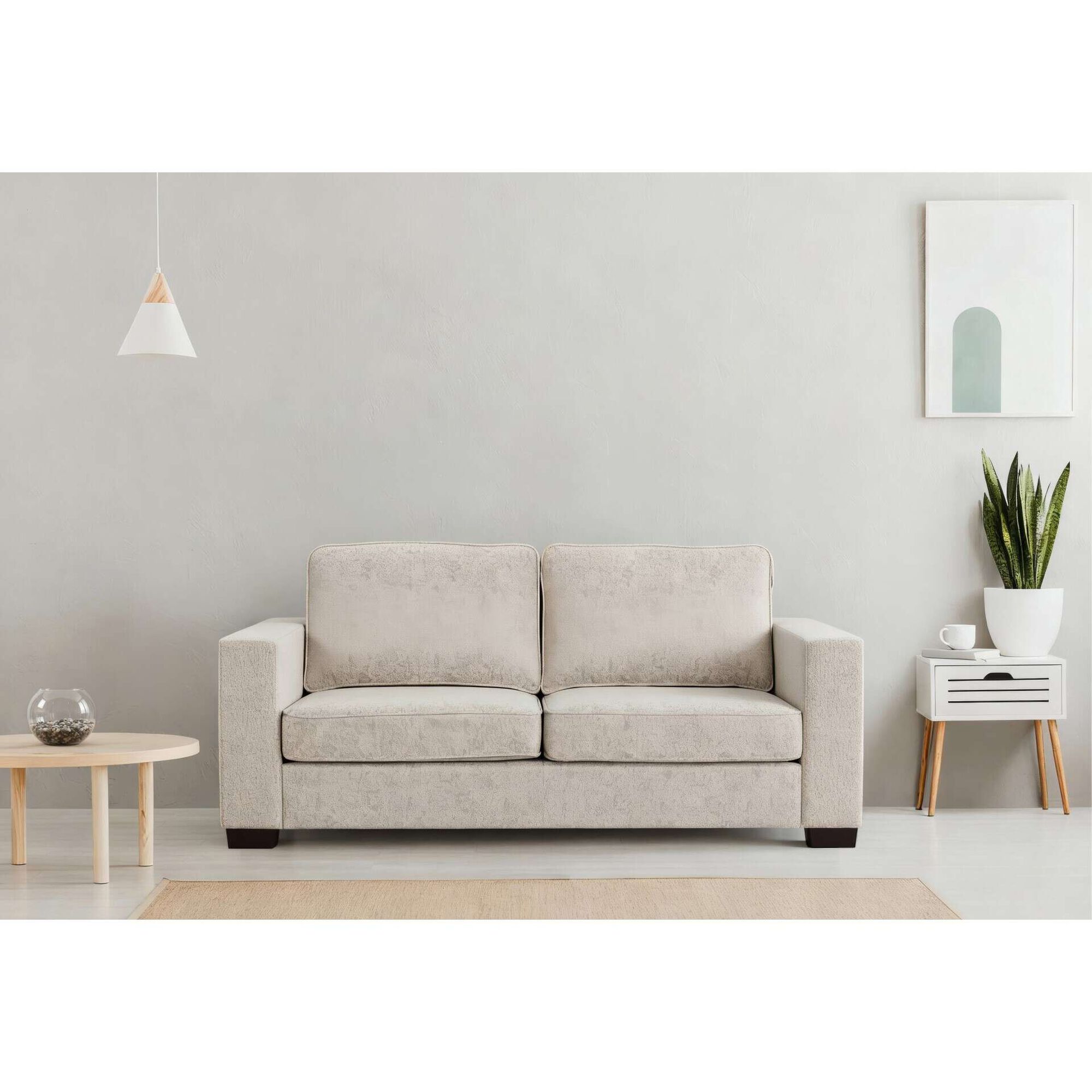 Sof&aacute; 3 Lugares 198x87x88cm Leipzig Bege Kasa