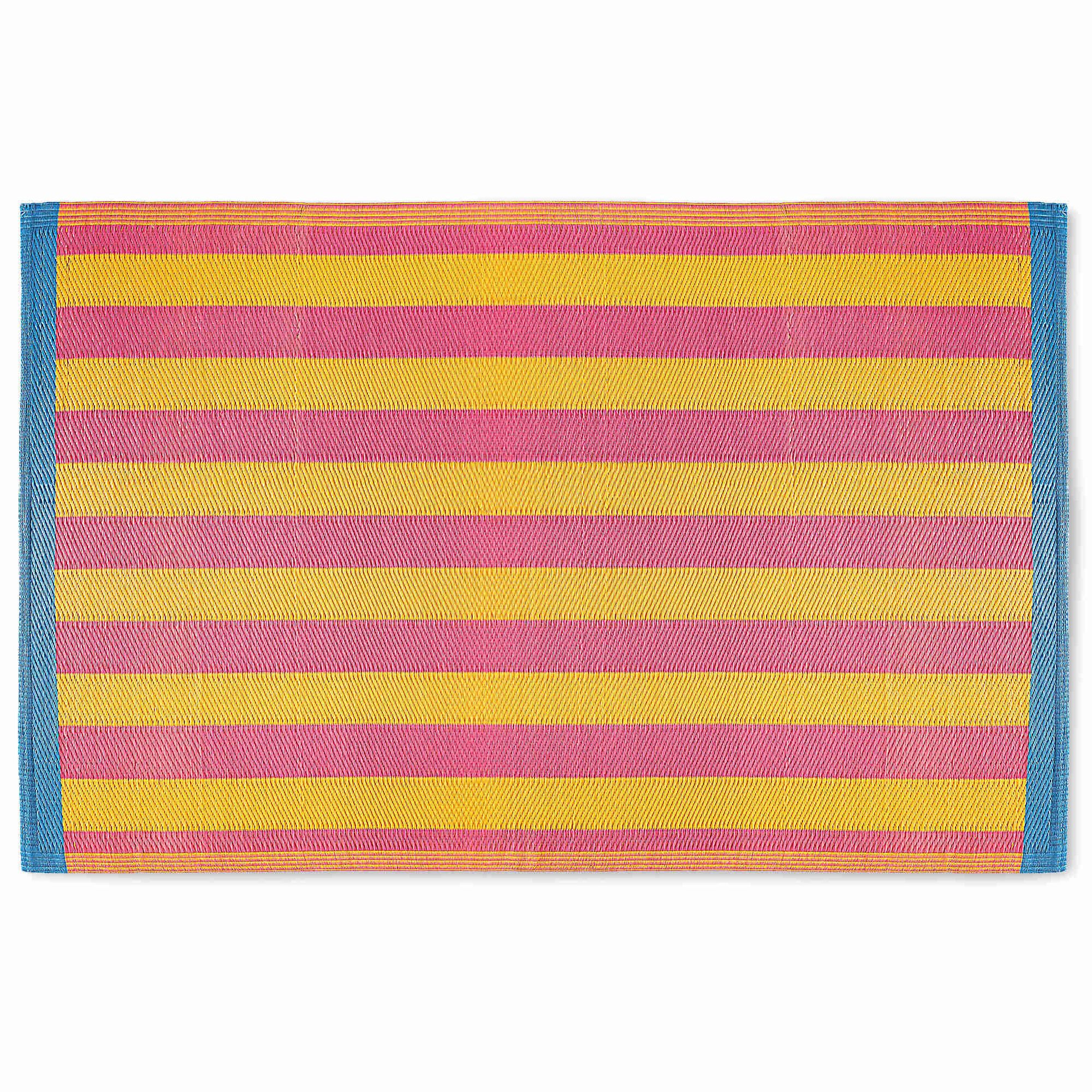 Tapete Polipro Riscas Rosa e Amarelo 230x160cm Kasa