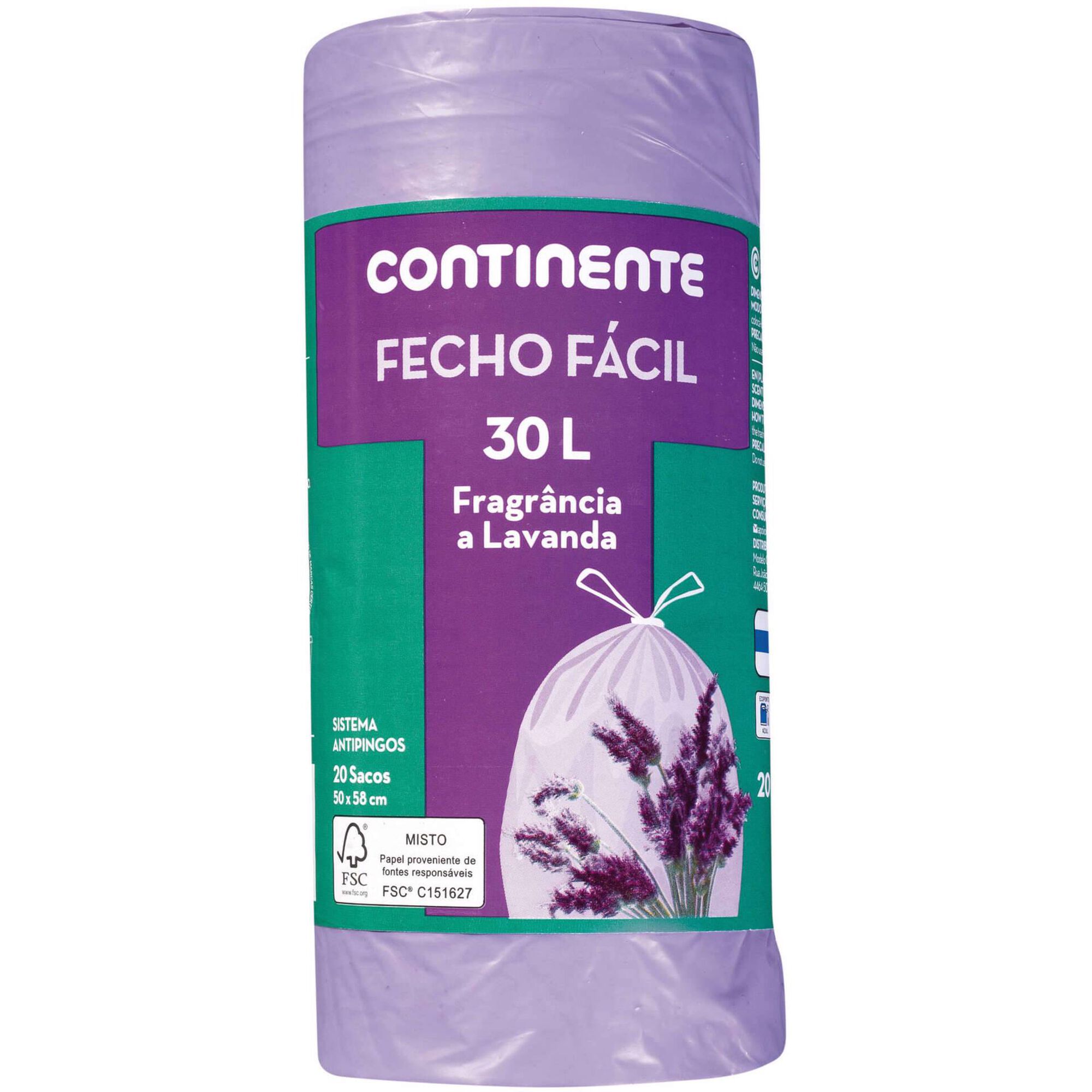 Sacos Lixo Perfumados Fecho Fácil 30 lt