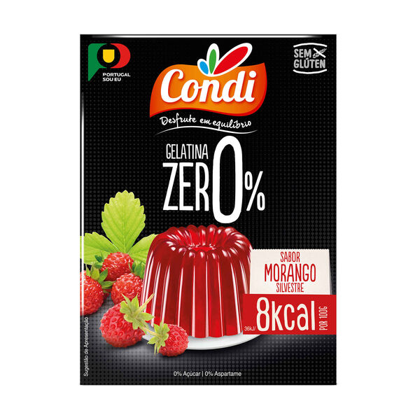 Gelatina em Pó Zero% de Morango Silvestre Condi