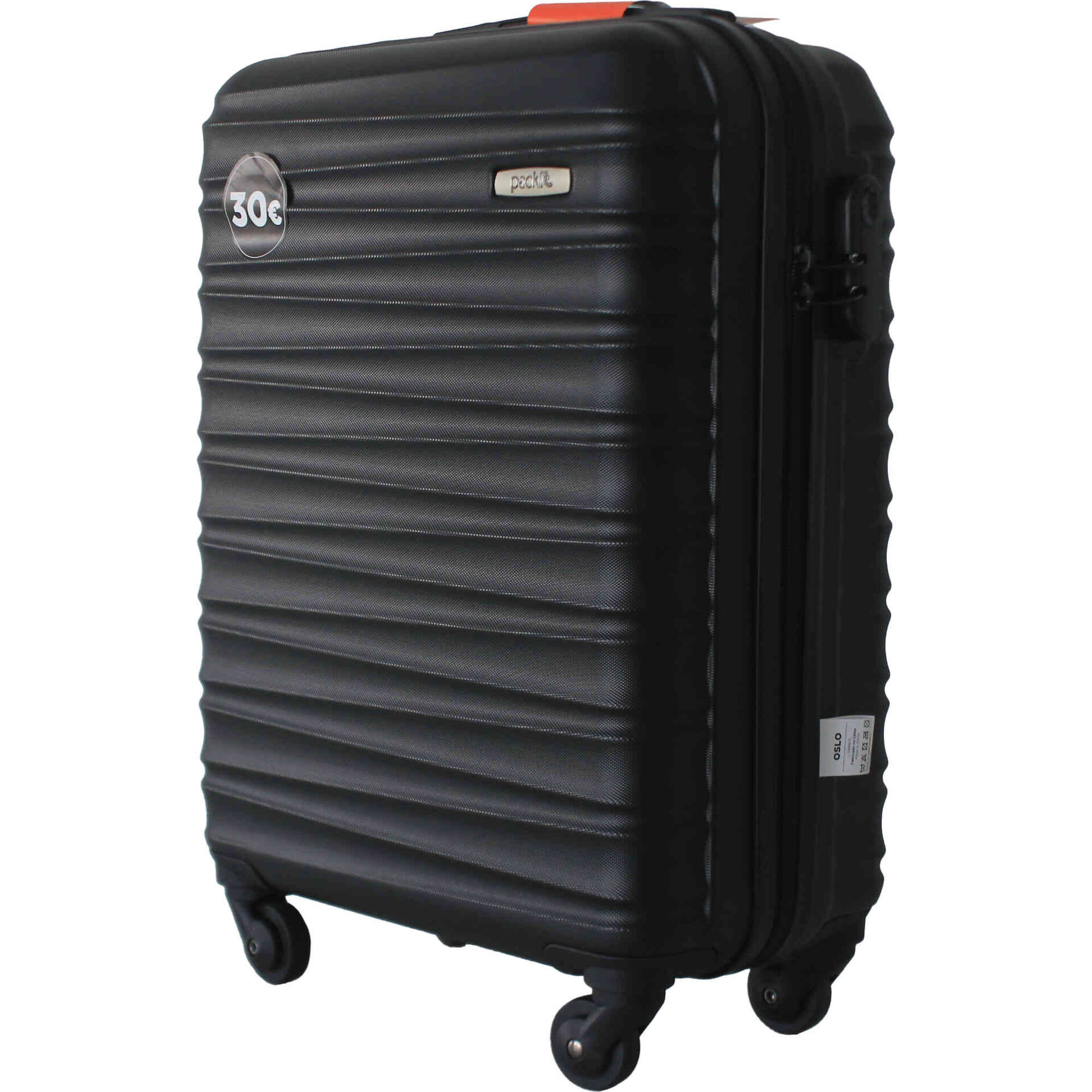 Mala de Cabine 4 Rodas Preta Oslo Pack It