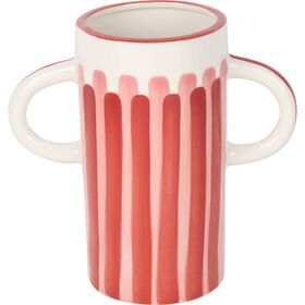 Jarra 23cm Riscas Rosa com Asas