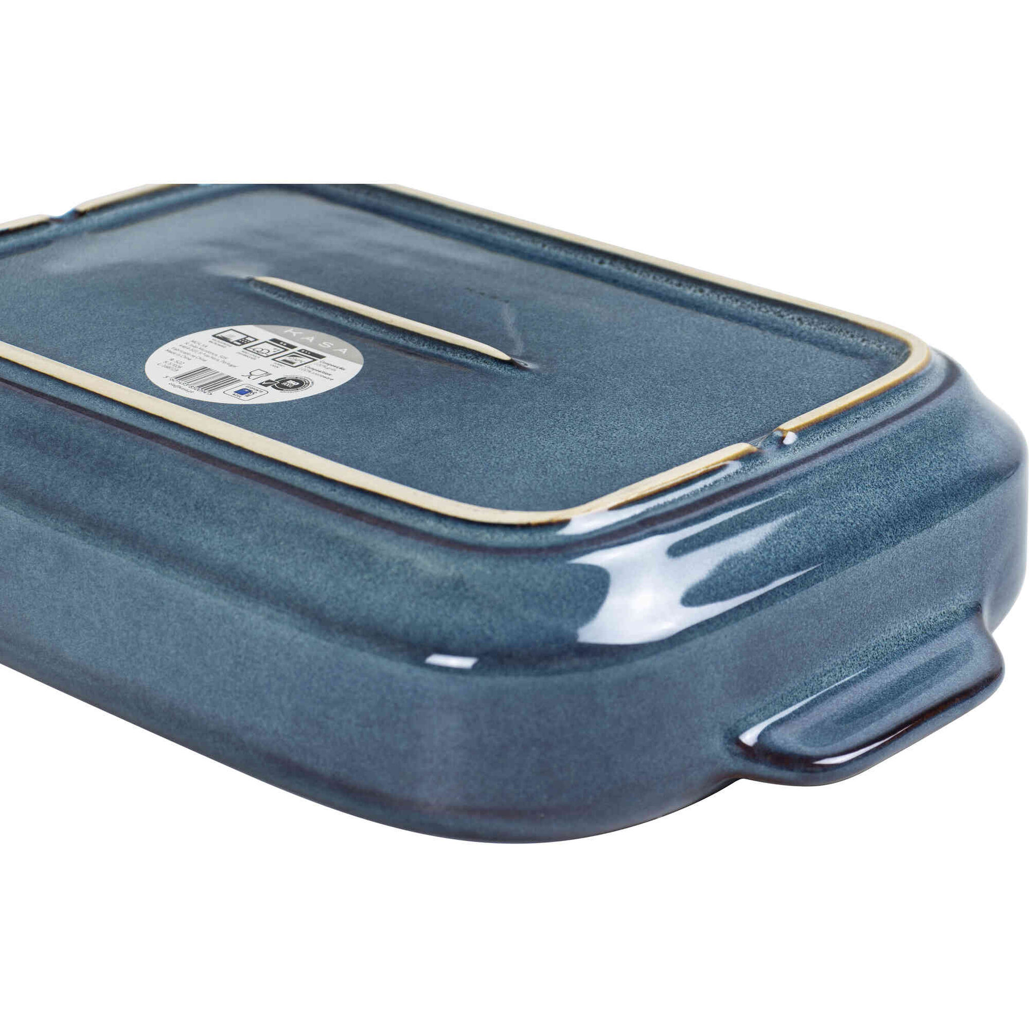 Assadeira Retangular Reativa 33x21cm Azul Kasa