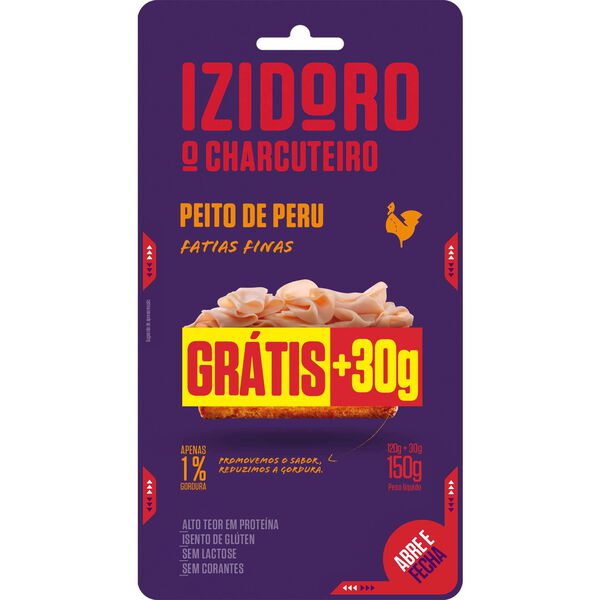 Fiambre de Peito de Peru Fatias Finas Izidoro