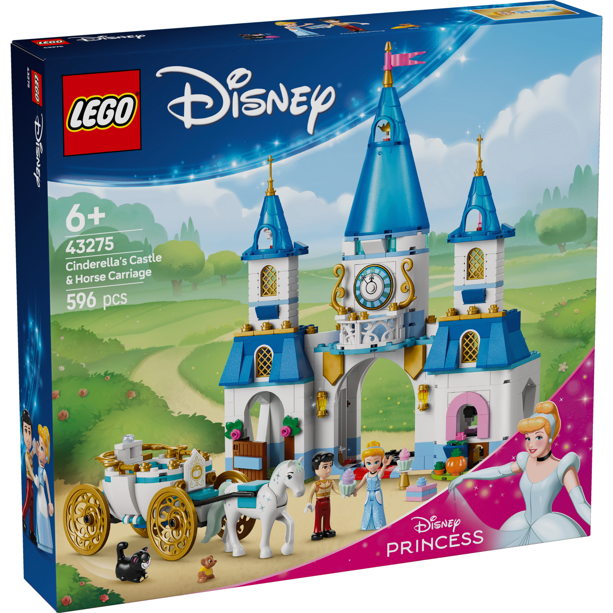 LEGO Disney - Castelo da Cinderela e Carruagem com Cavalos - 43275
