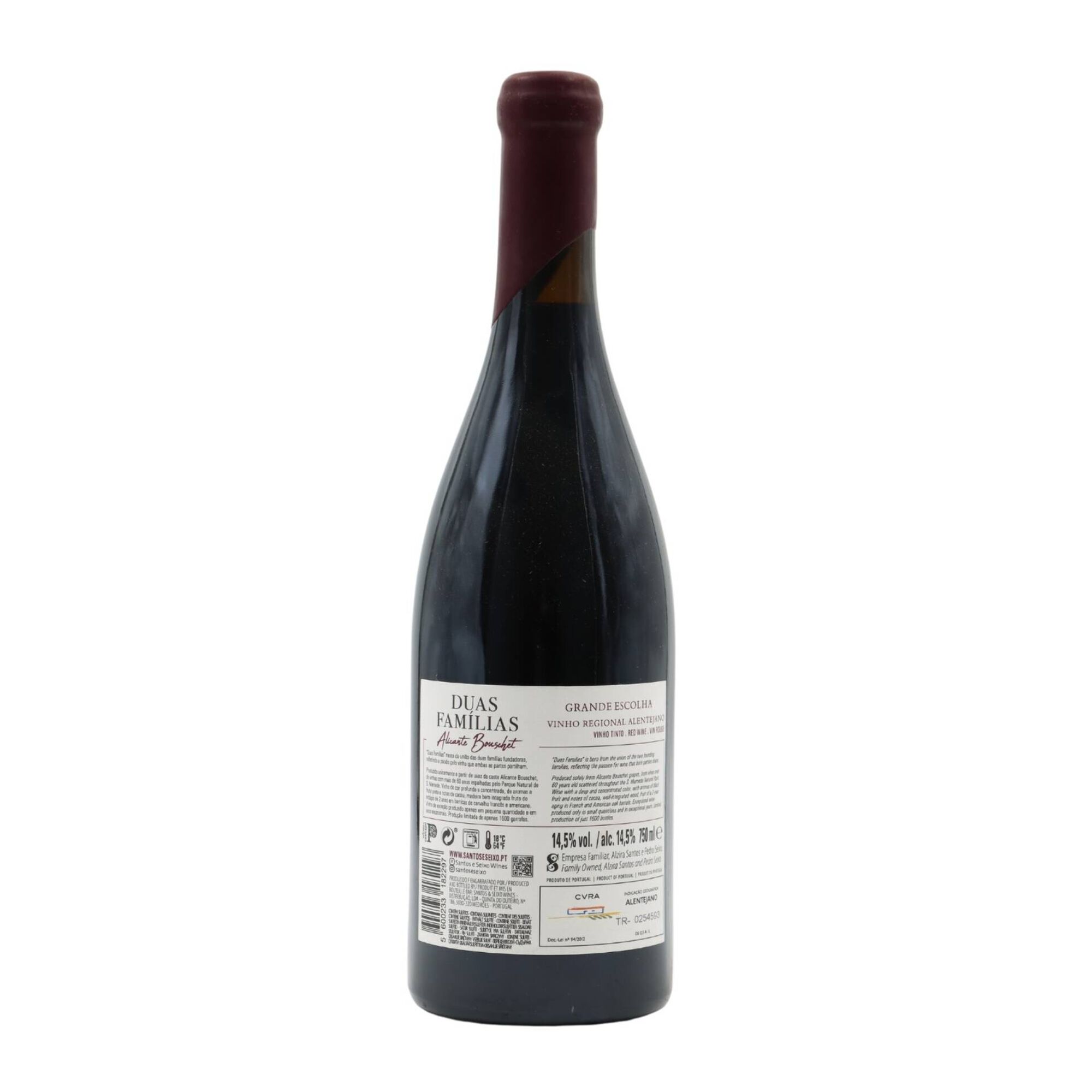 Santos E Seixo Duas Familias Alicante Bouschet Alentejano Vinho Tinto