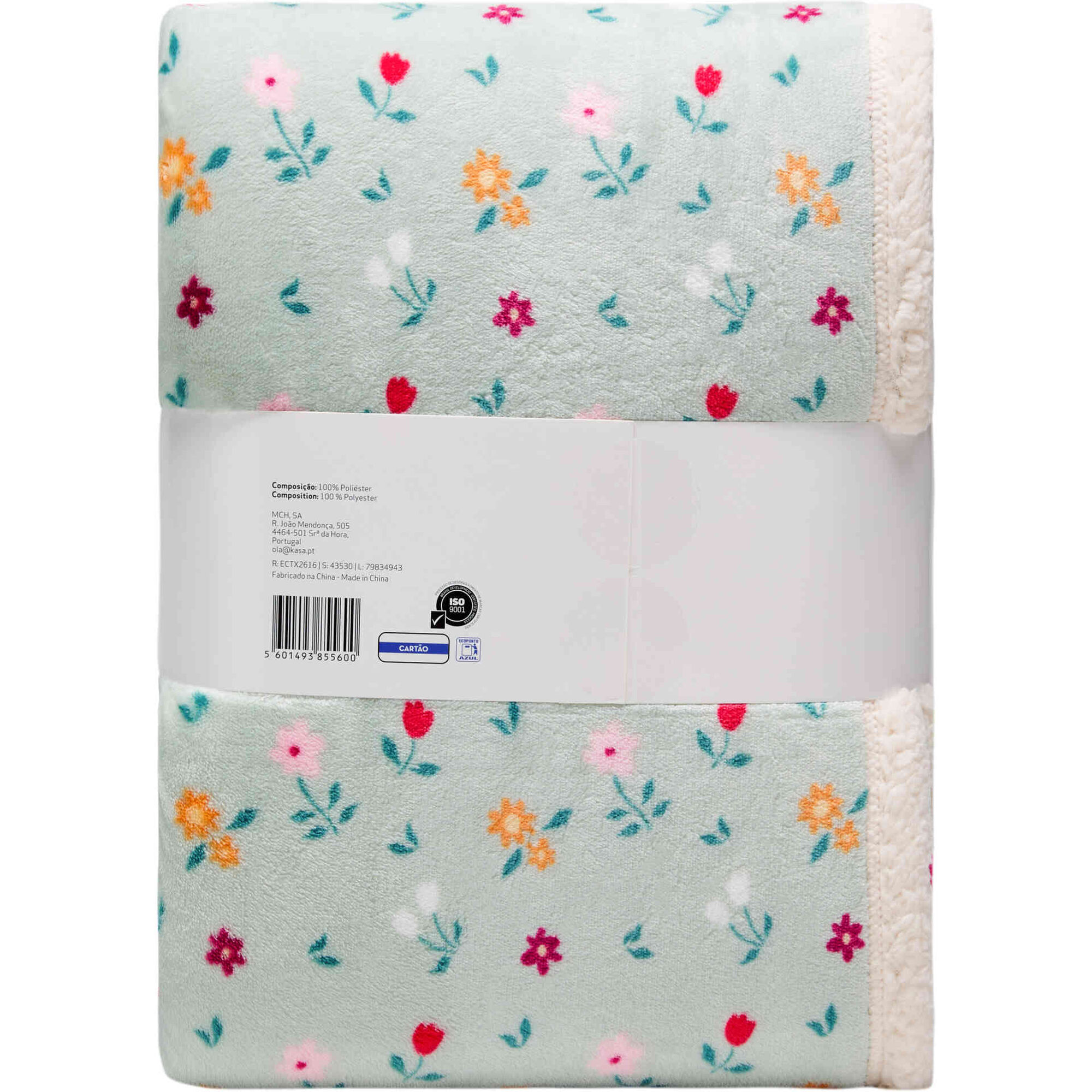 Manta Borreguito 160x130cm Flores Rustic Country Kasa
