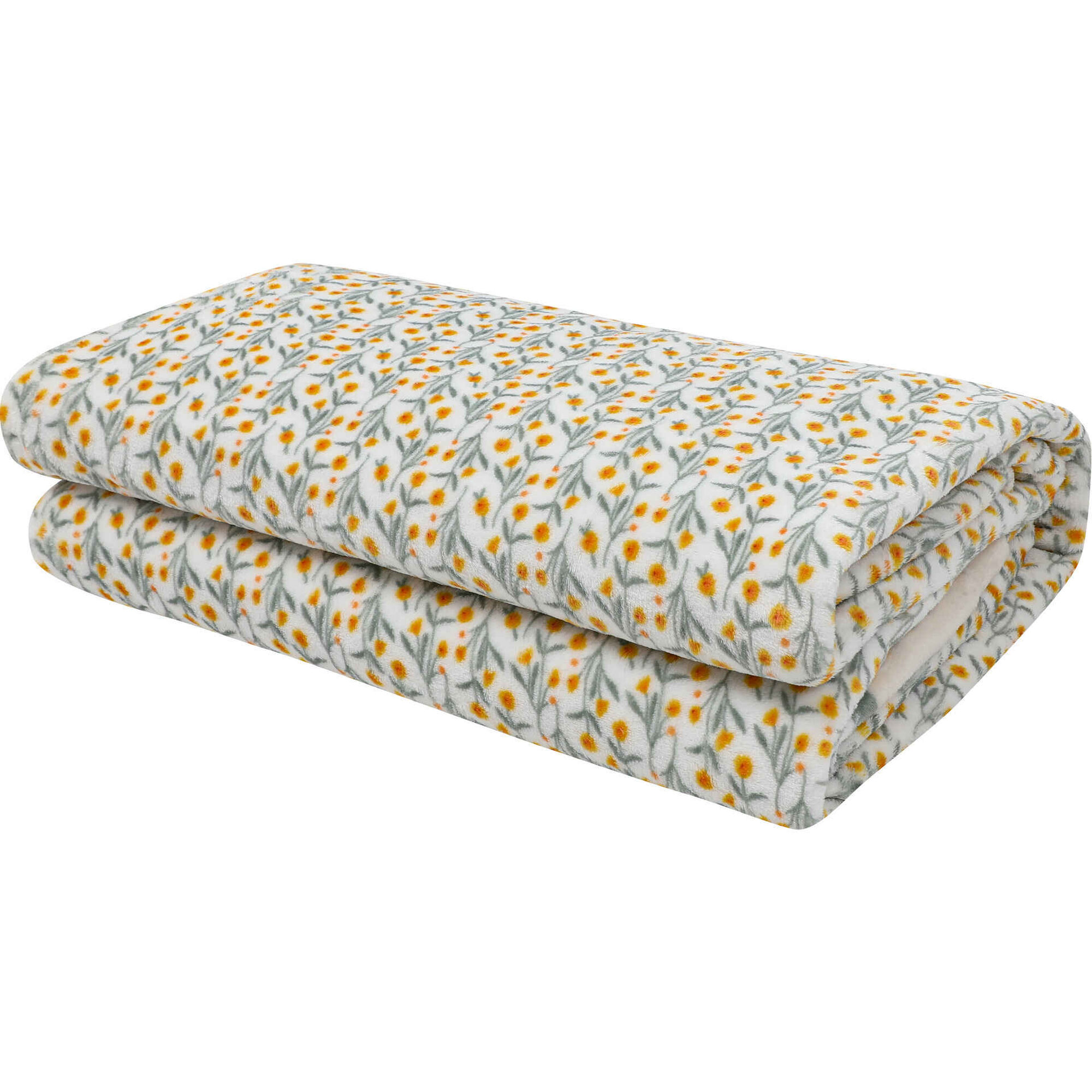 Conjunto Len&ccedil;&oacute;is T&eacute;rmicos 220G Flores Laranja Kasa