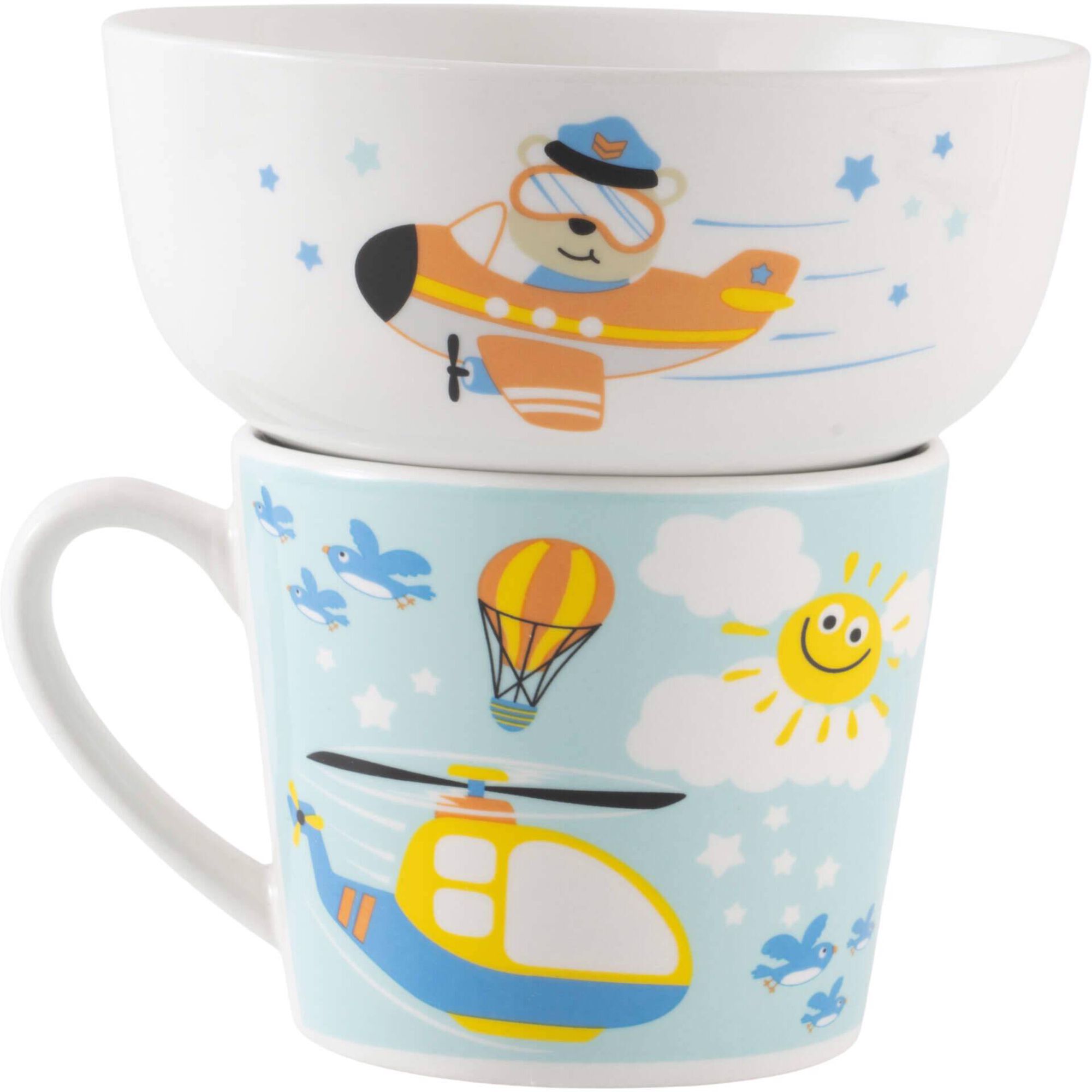 Conjunto Caneca e Ta&ccedil;a Avi&atilde;o Kasa