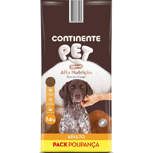 Ração para Cão Adulto Alta Nutrição Vaca e Cereais Pack Poupança Continente Pet Premium