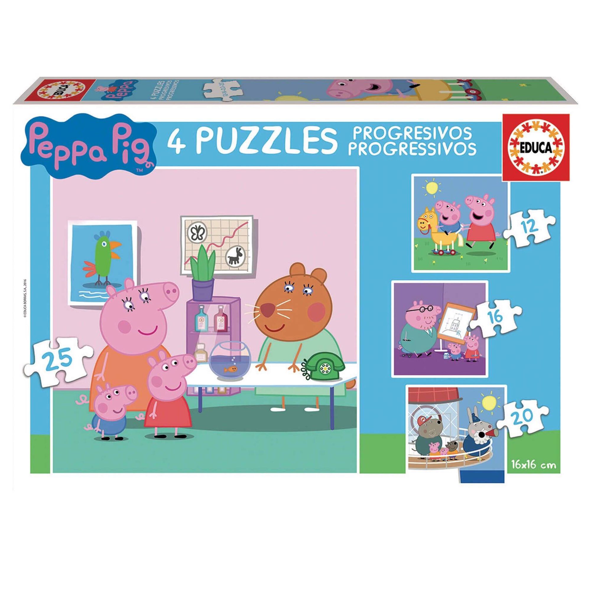 4 Puzzles Progressivos Disney 12 a 25 Pe&ccedil;as (v&aacute;rios modelos)