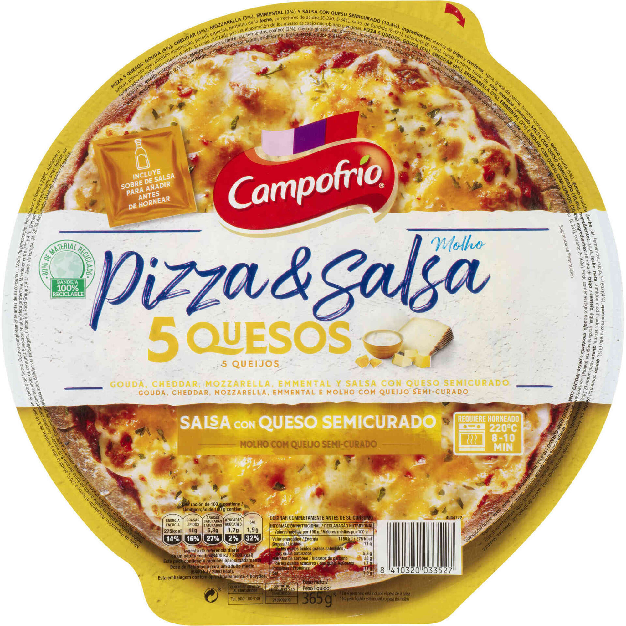 Pizza Fresca de 4 Queijos