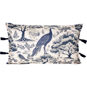 Almofada 50x30cm Toile de Jouy Azul
