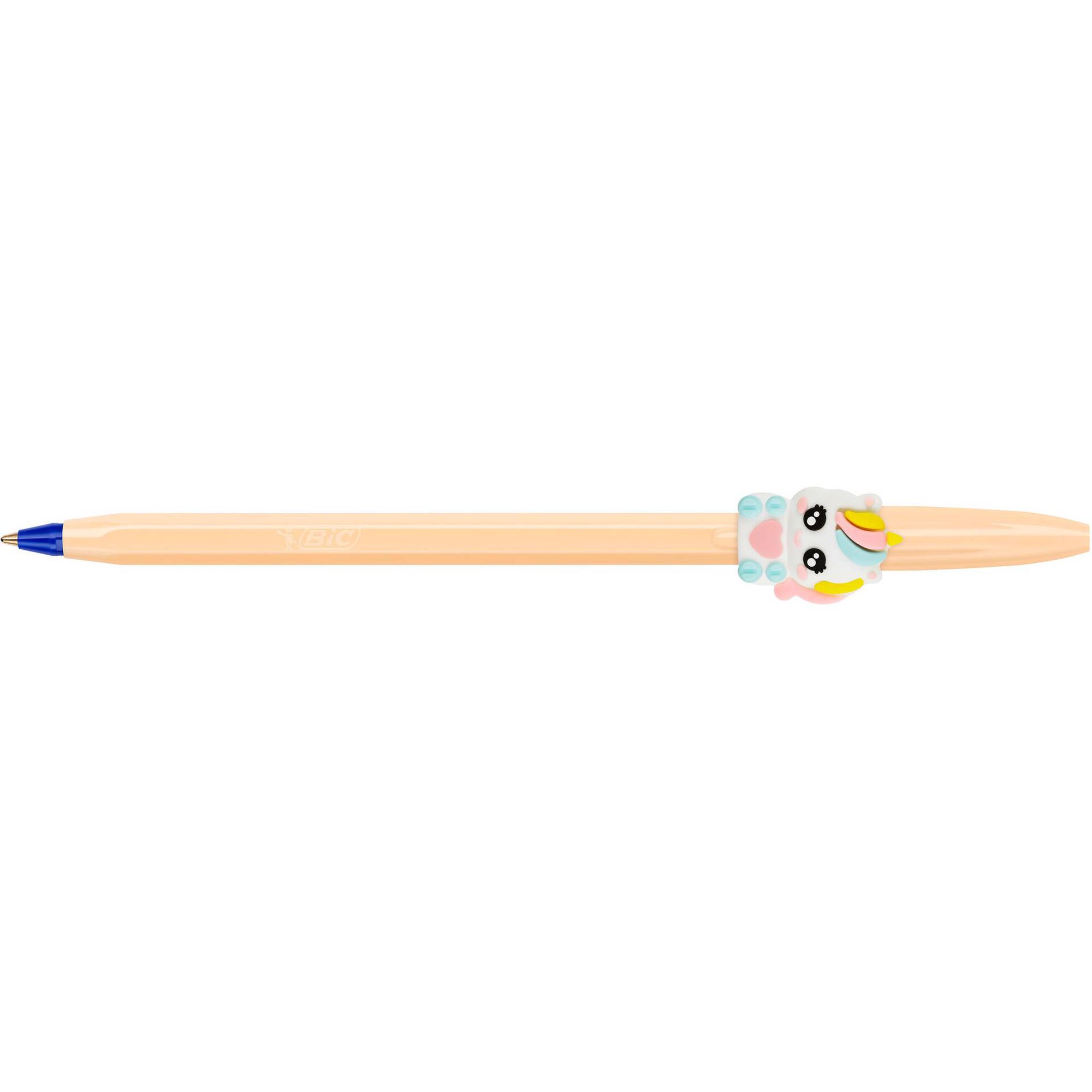 Esferogr&aacute;fica Cristal Figurine Vaca e Unic&oacute;rnio Bic