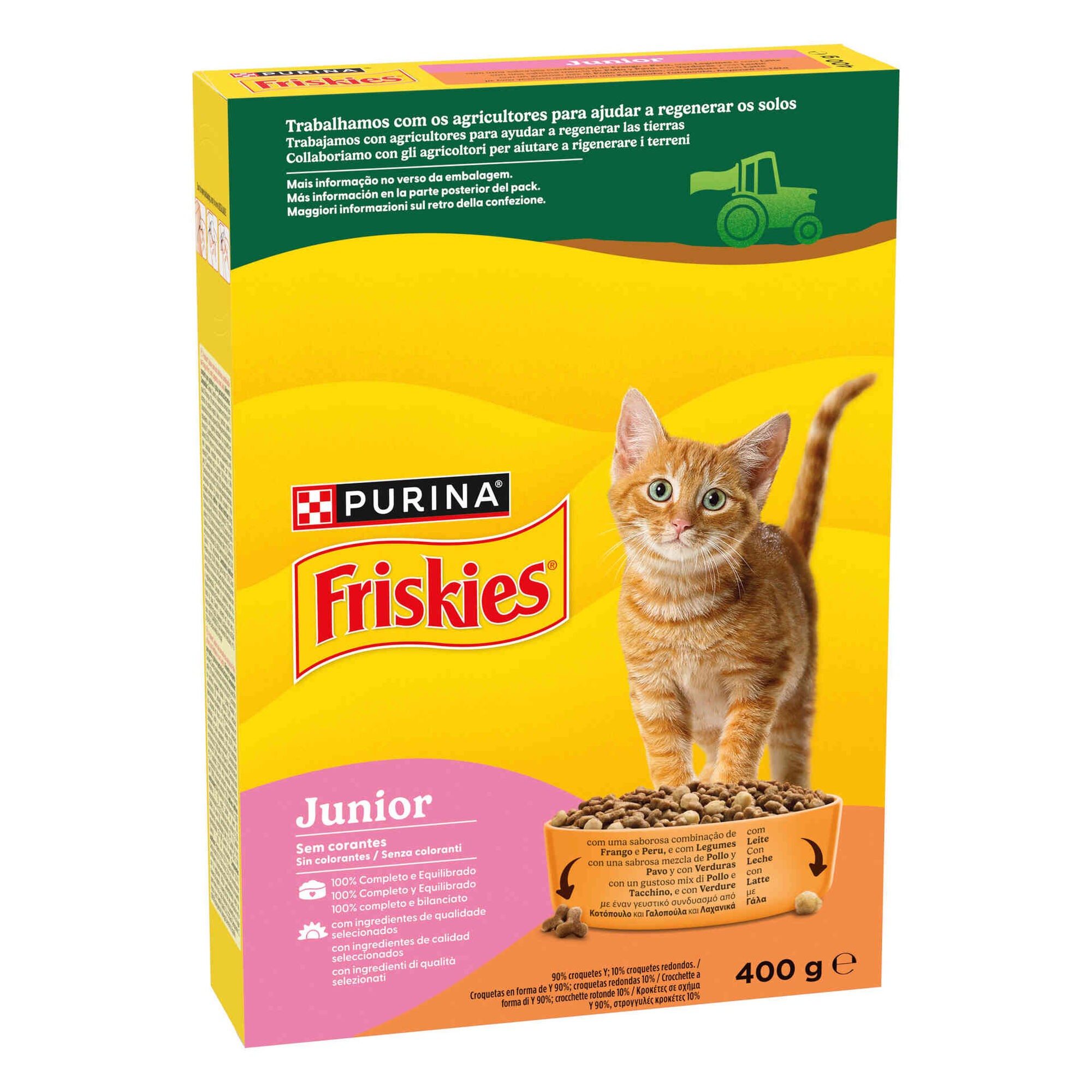 Ra&ccedil;&atilde;o para Gato J&uacute;nior Frango, Leite e Legumes Purina Friskies