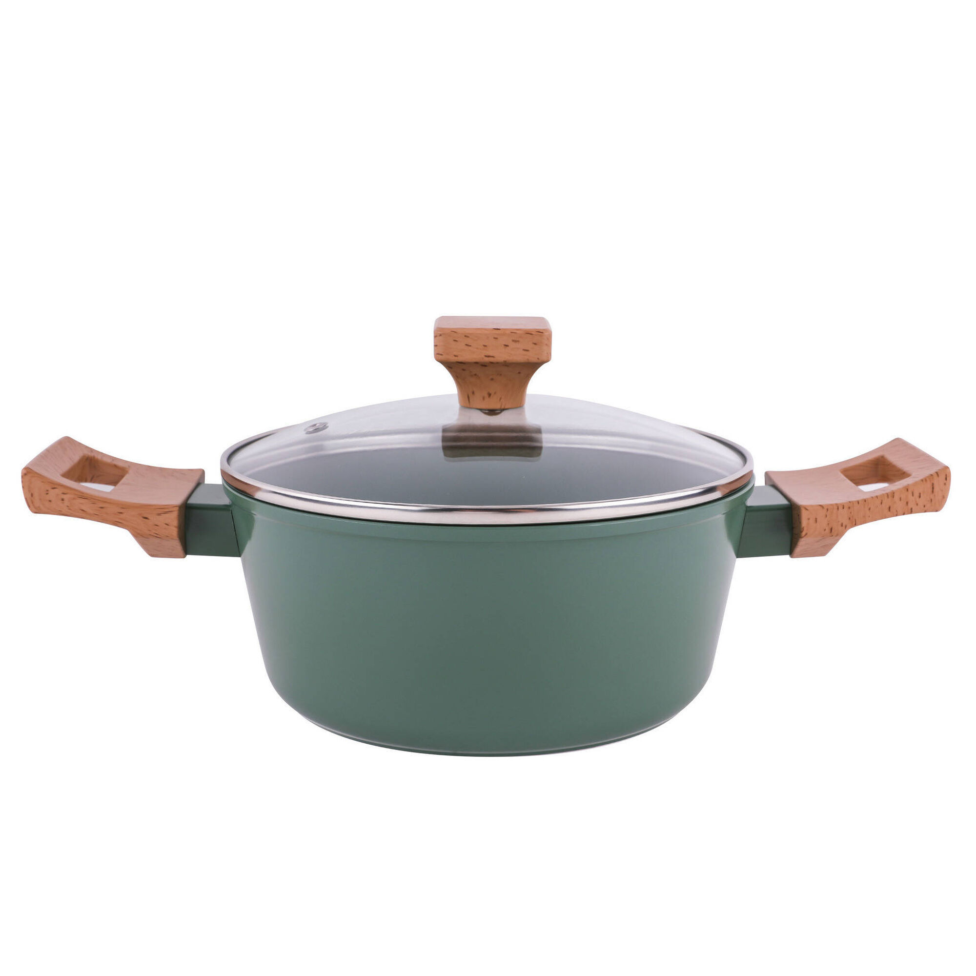 Conjunto Ca&ccedil;arola 20cm e Frigideira 24cm Verde Kasa