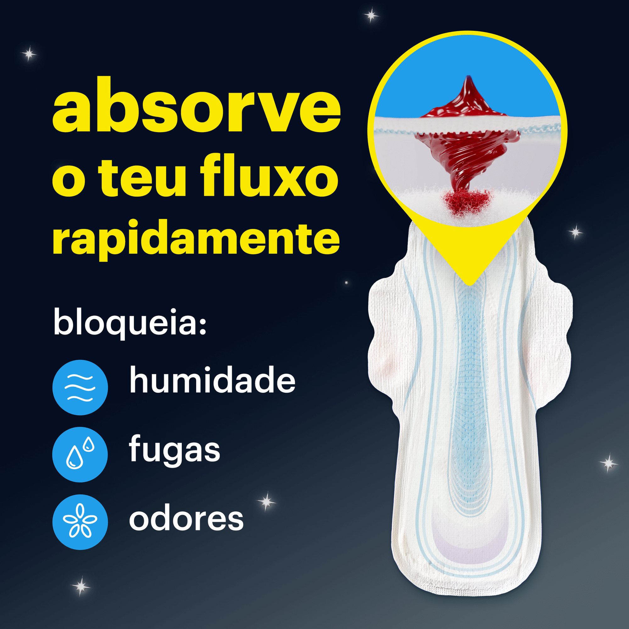 Pensos Higi&eacute;nicos Cottonlike Noite com Abas Evax