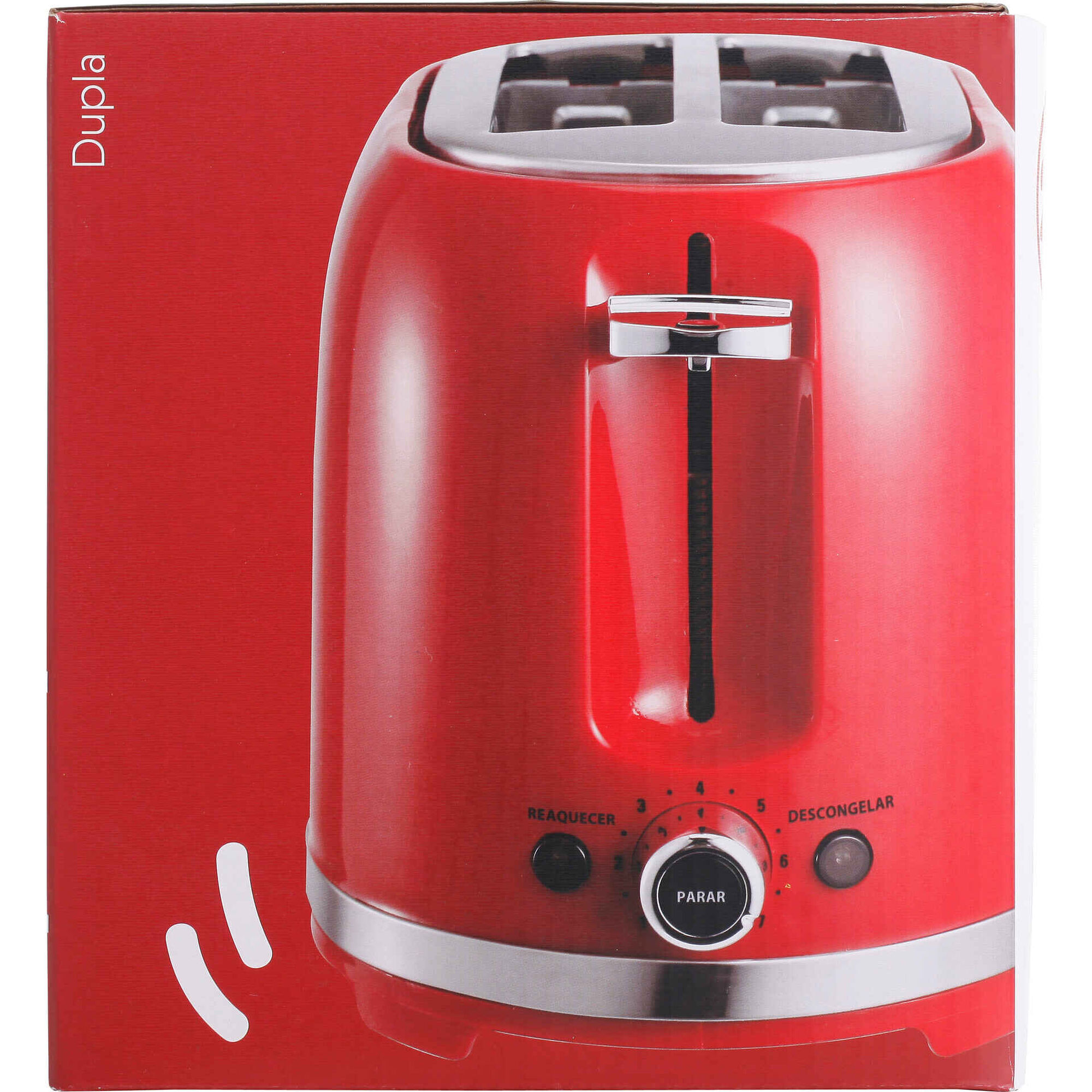 Torradeira Dupla 850W Vermelha Bazar&atilde;o