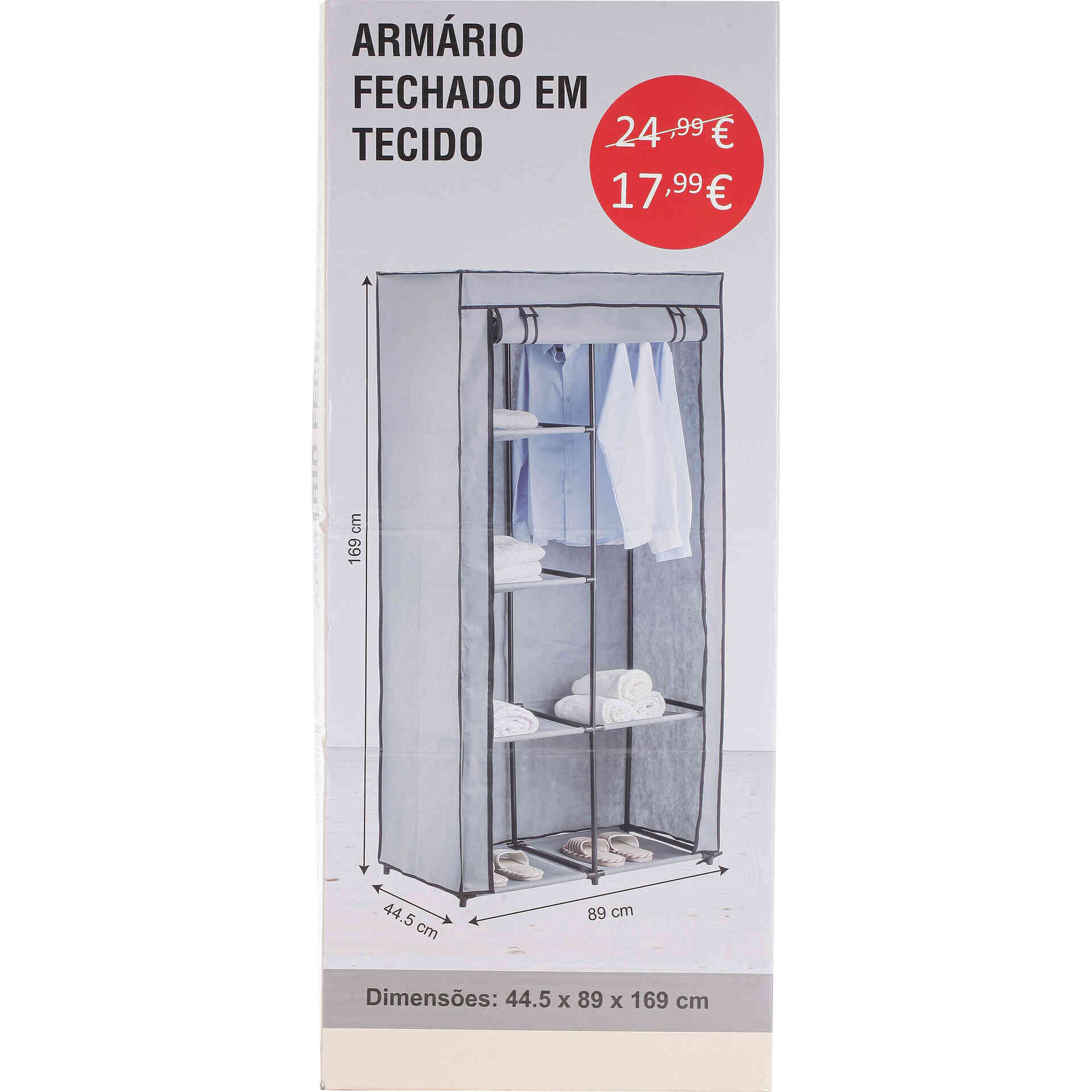 Arm&aacute;rio Fechado em Tecido 89x44,5x169cm Bazar&atilde;o