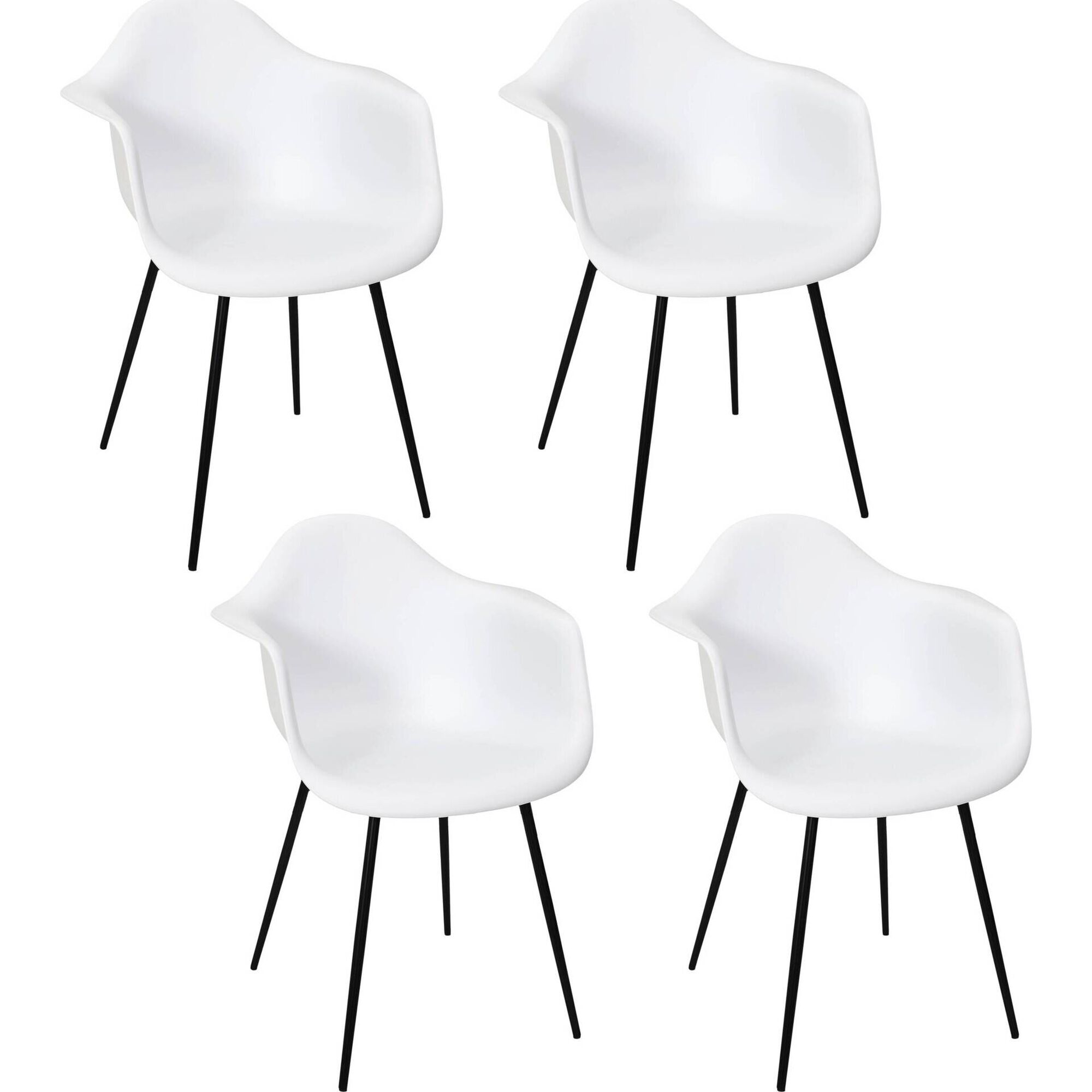 Conjunto de 4 Cadeiras Branca Gustav