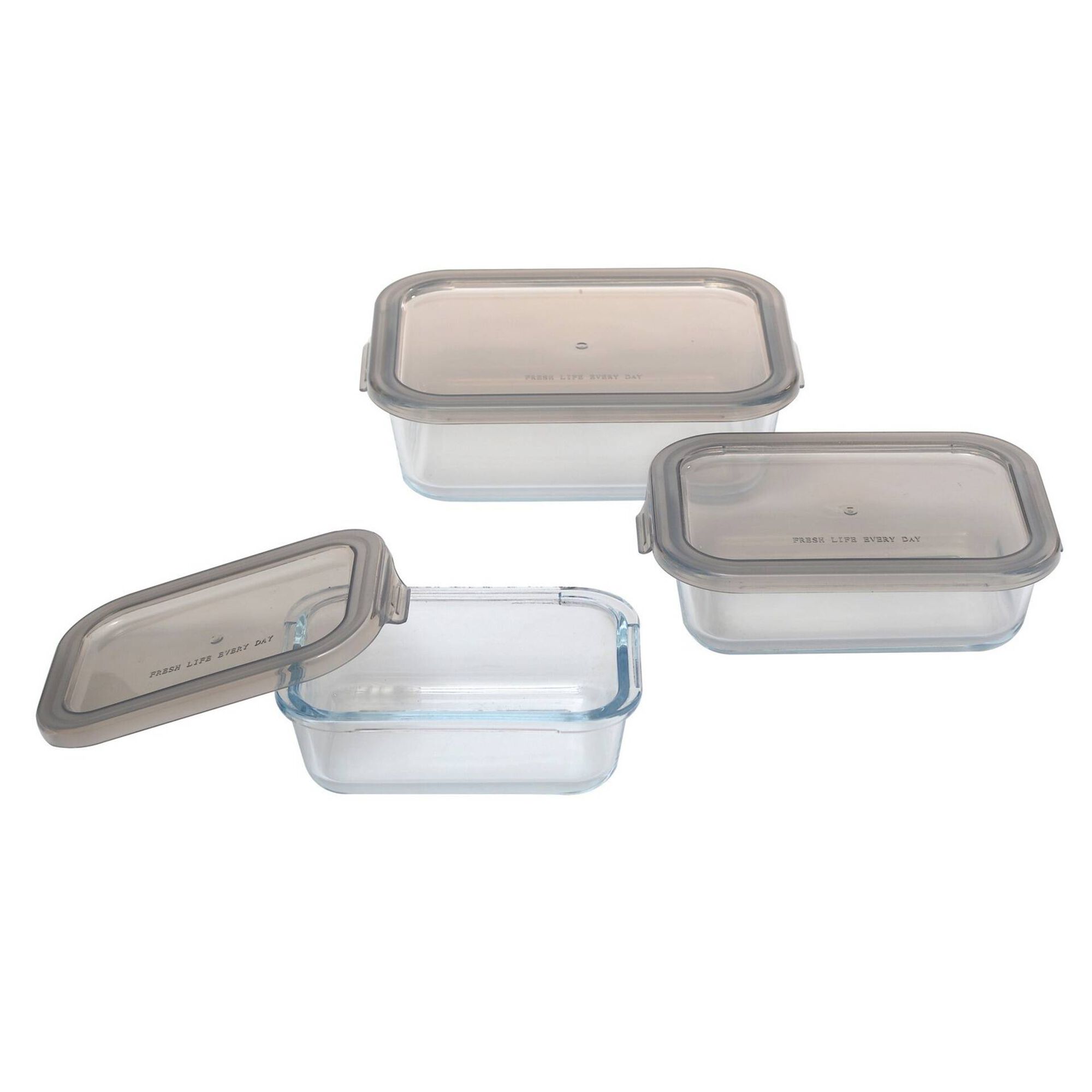 Conjunto 3 Caixas Herméticas Vidro Easy Keep