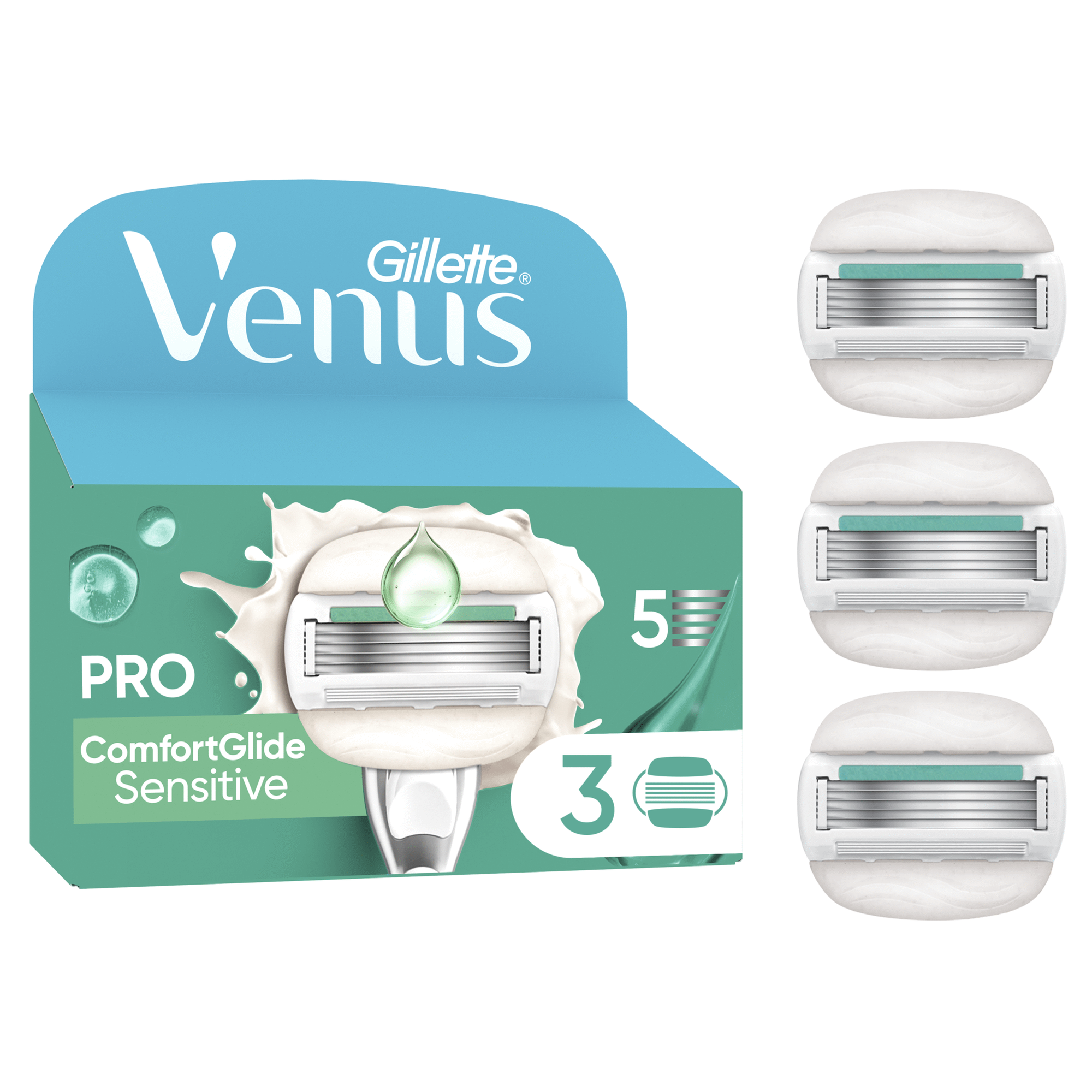 Recarga de Lâminas Venus Pro ComfortGlide Sensitive