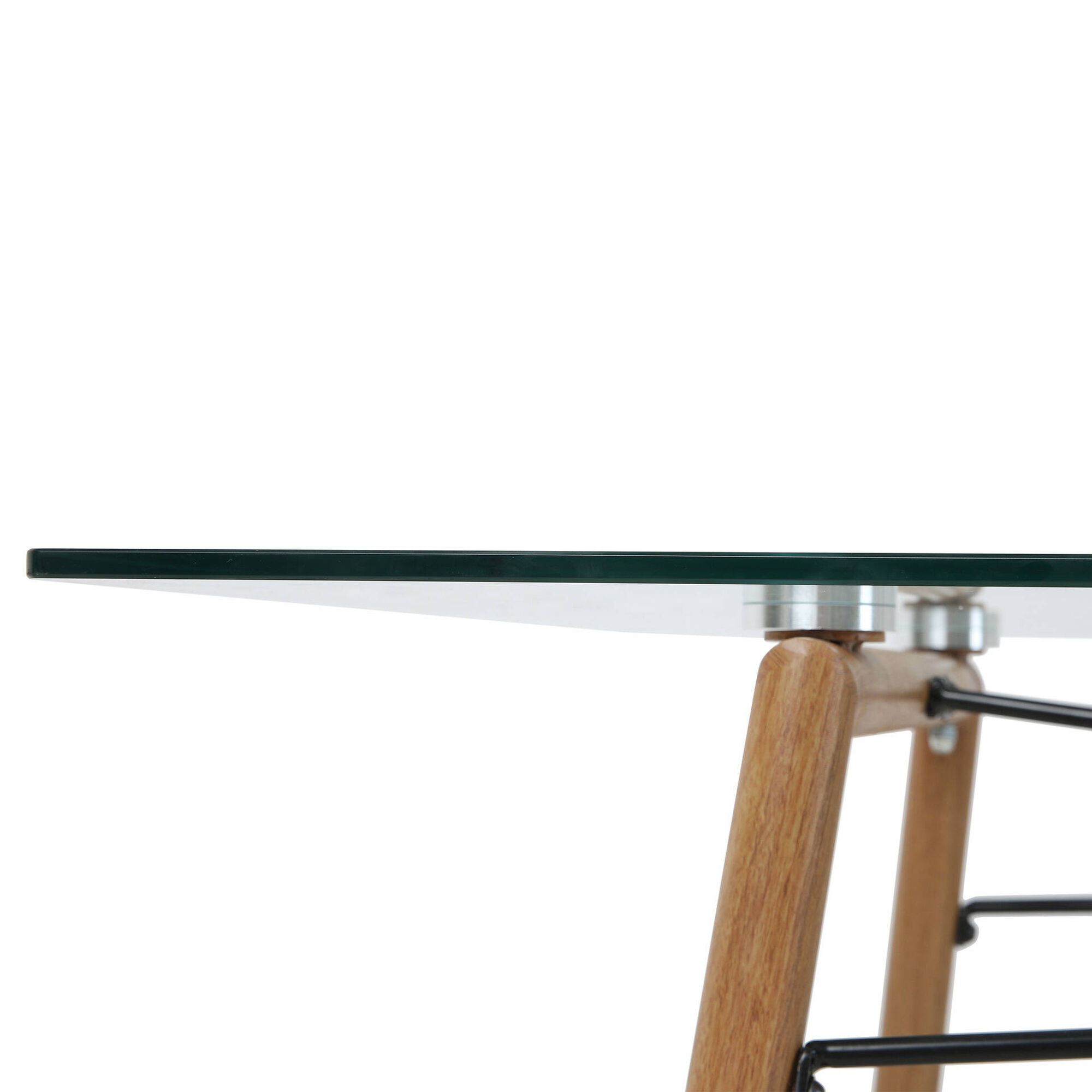 Mesa de Jantar 190x80cm com Tampo em Vidro Kasa