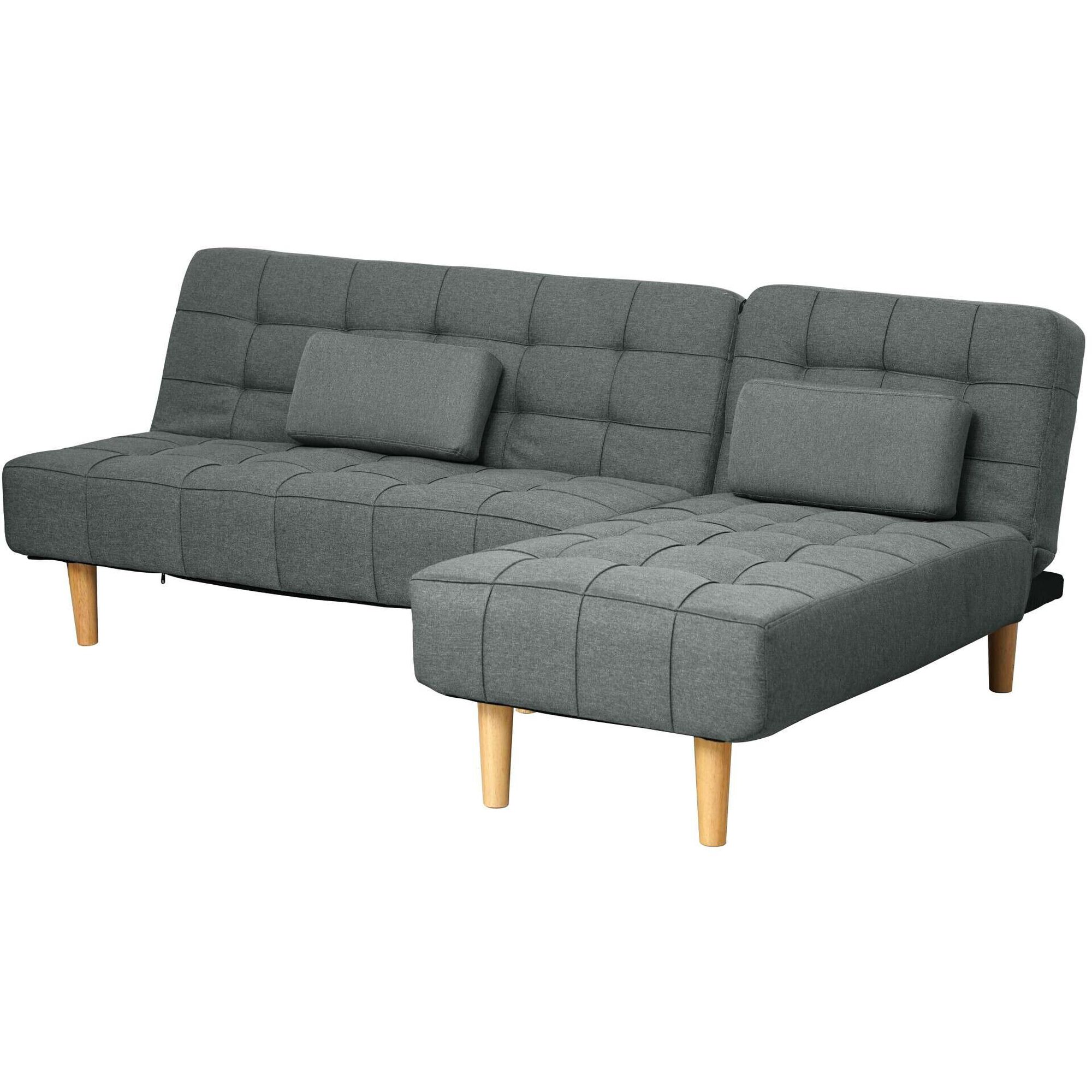 Sof&aacute; Cama Cinza Bergen Kasa