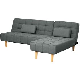 Sof&aacute; Cama Cinza Bergen Kasa
