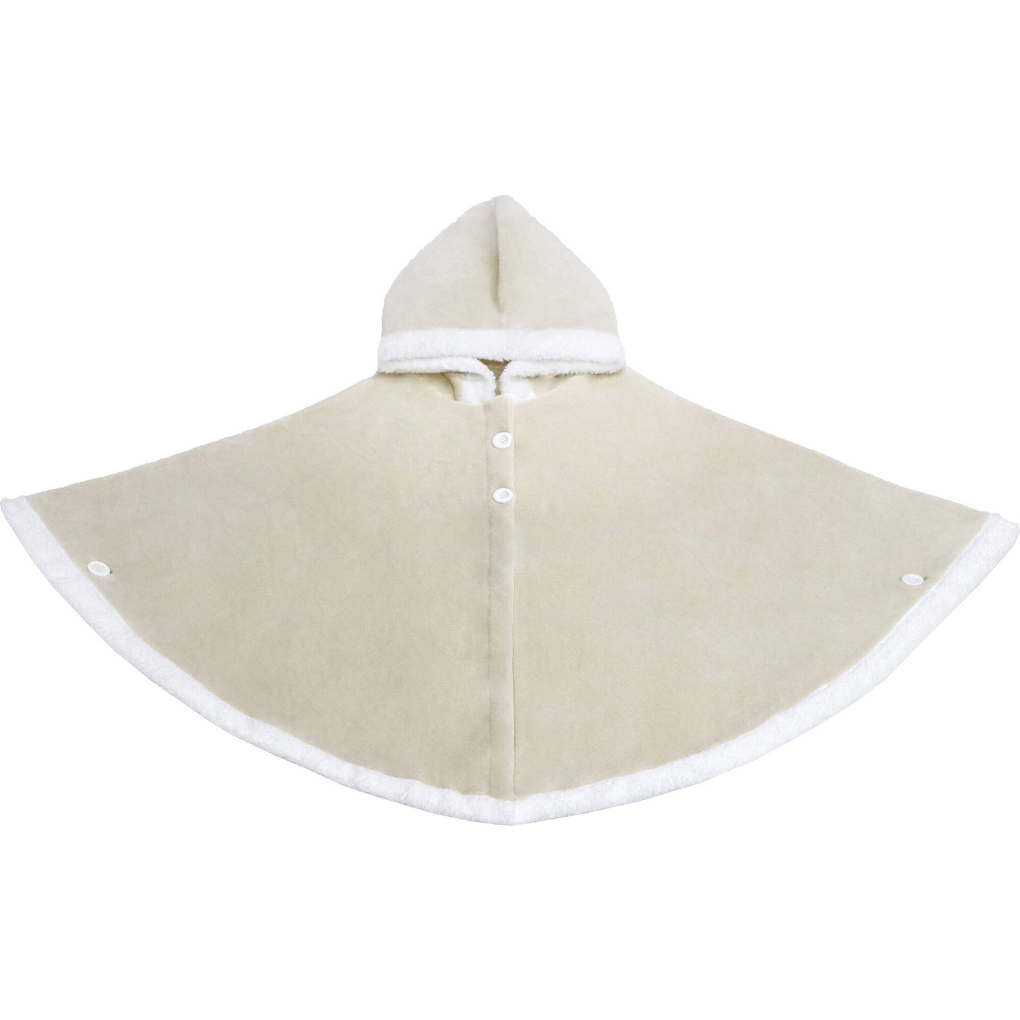 Manta Poncho Borreguito com Capuz Bege Kasa