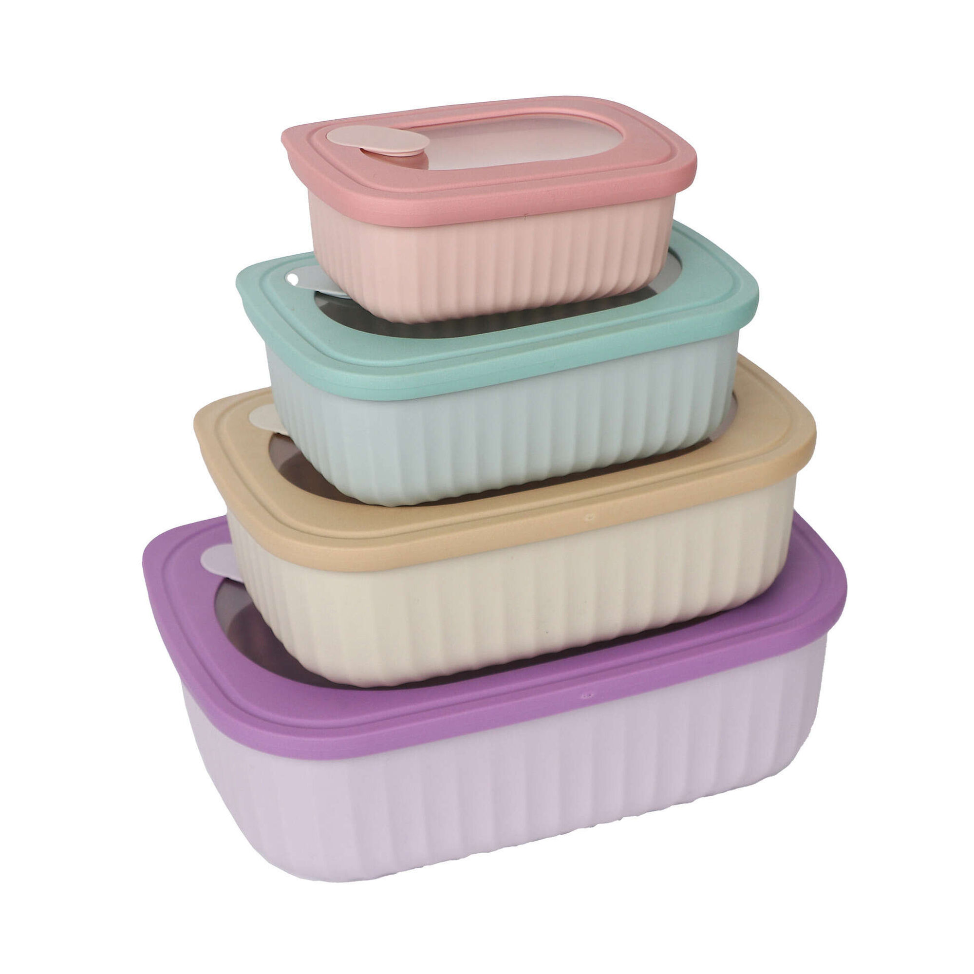 Conjunto 4 Caixas Herméticas Retangulares Colors