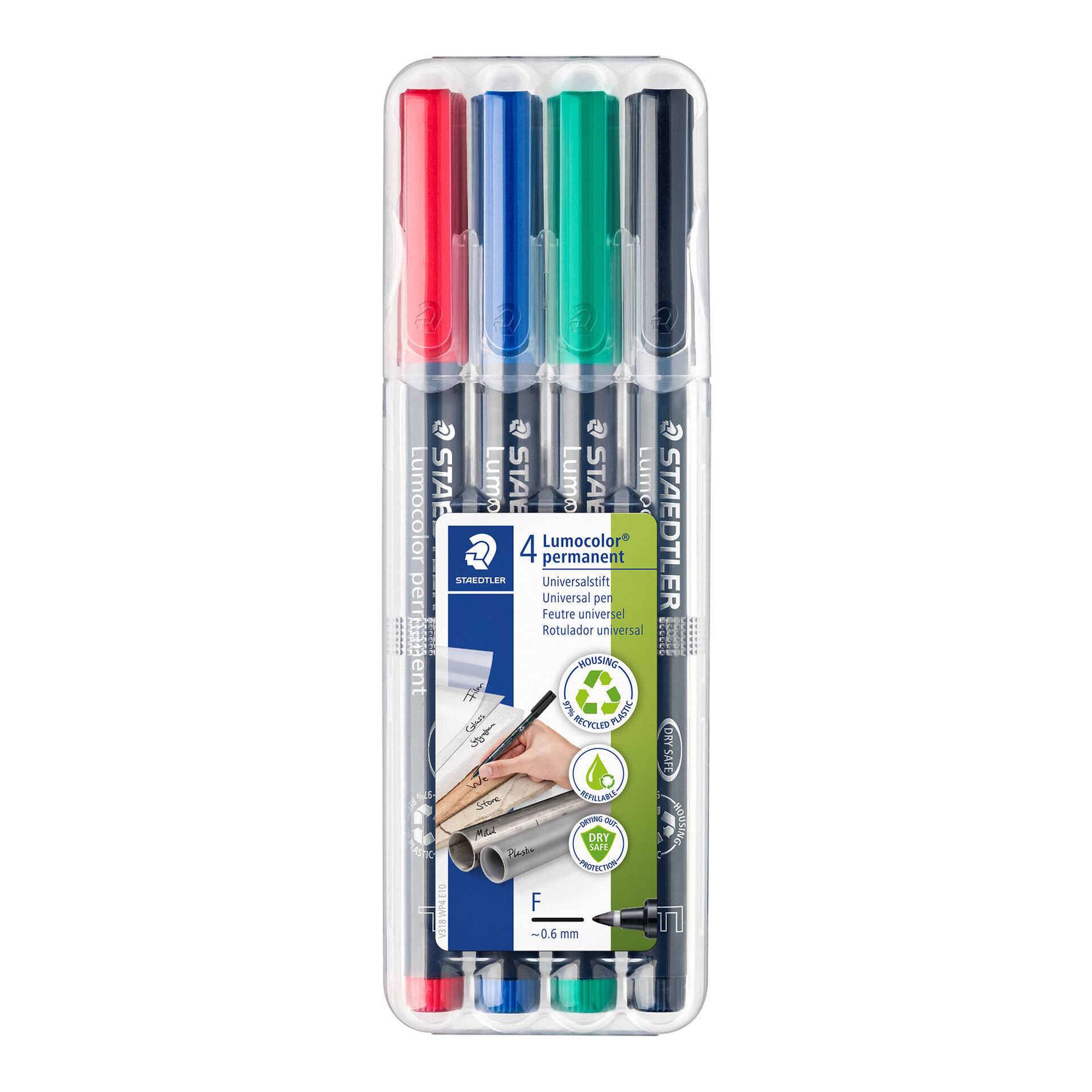 Marcador Permanente Fino com 4 Cores