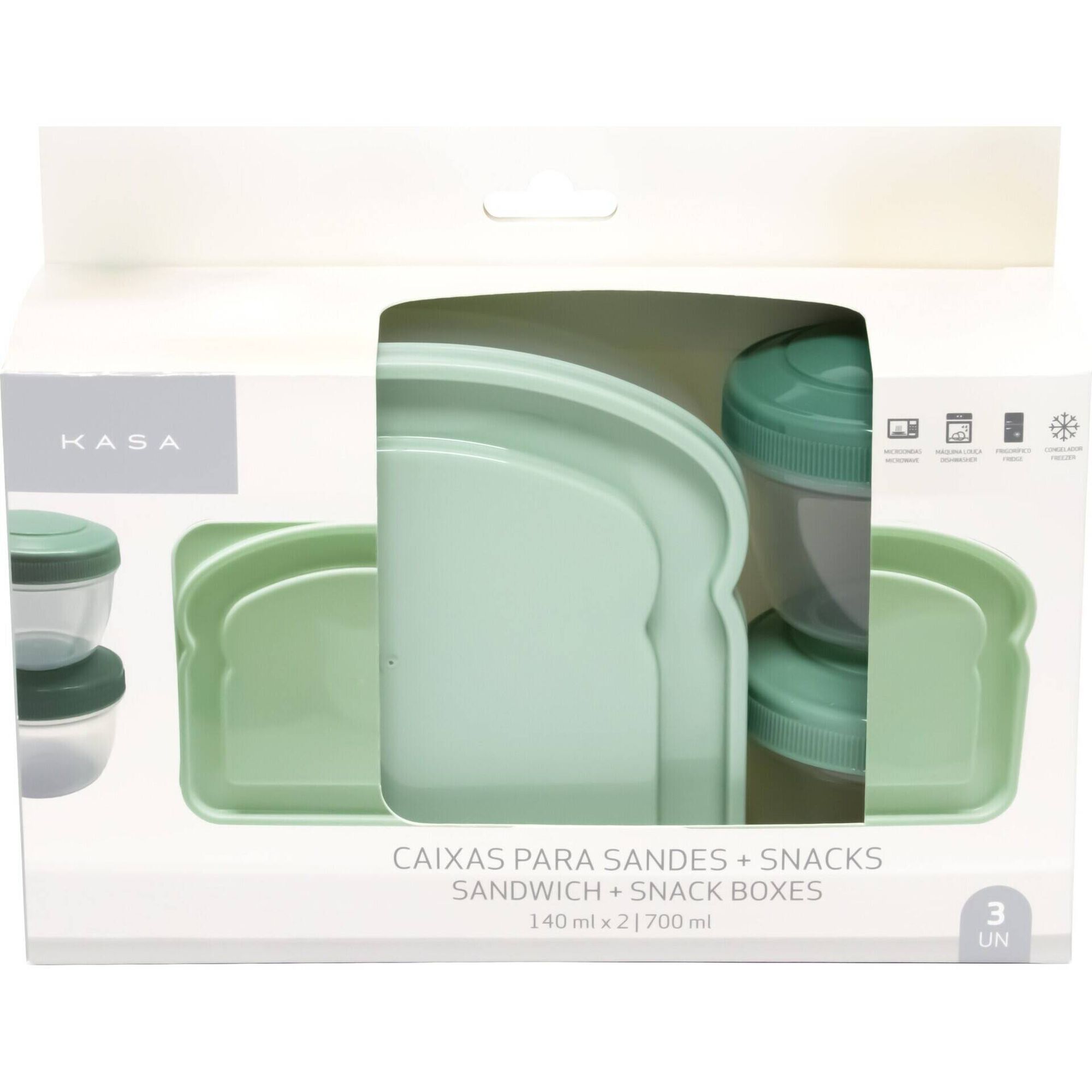 Conjunto de Caixas Sandwich e Snacks Kasa