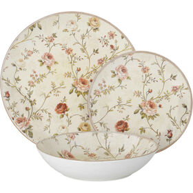 Servi&ccedil;o Mesa 4 Pessoas Flores Vintage Marco Kasa
