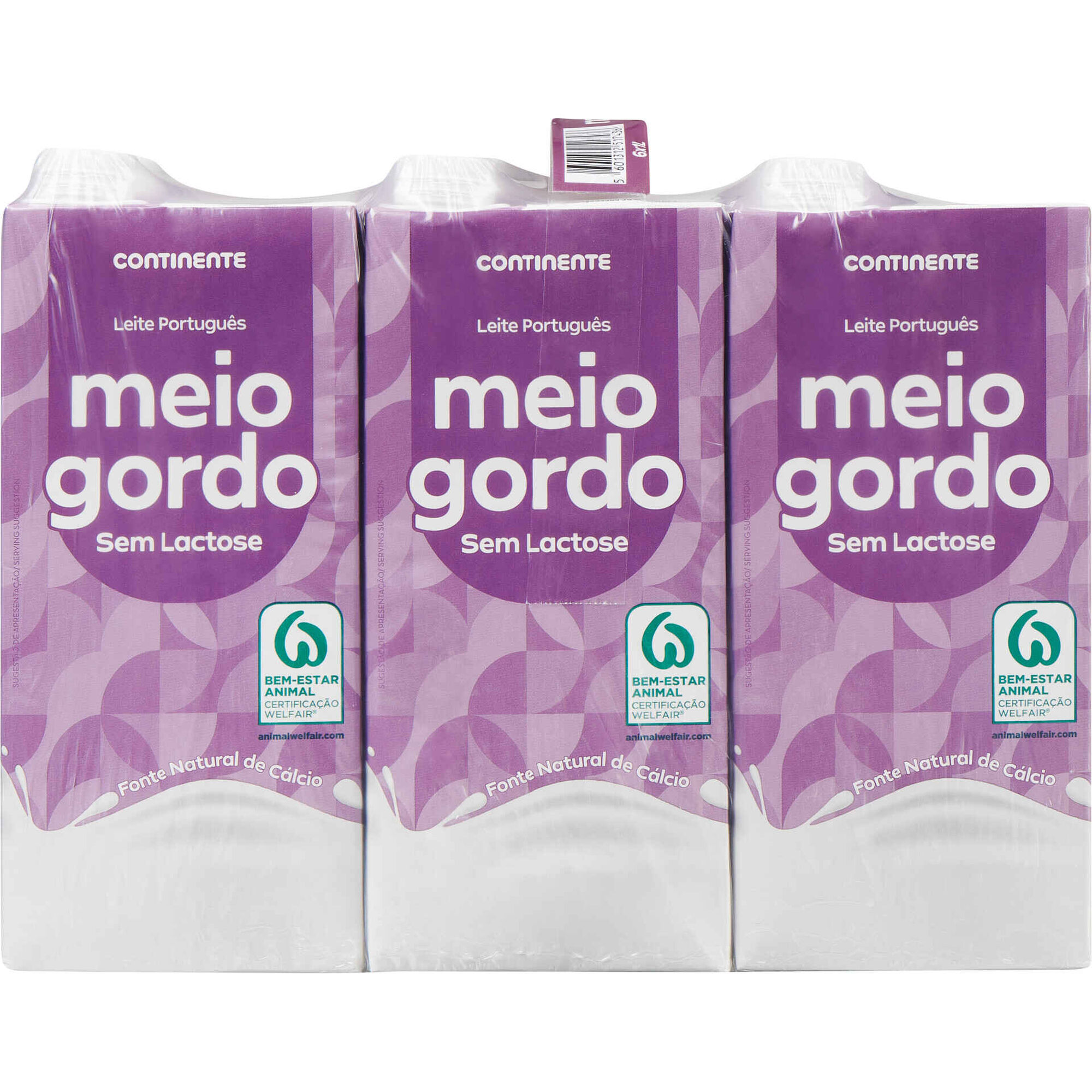 Leite UHT Meio Gordo sem Lactose Continente